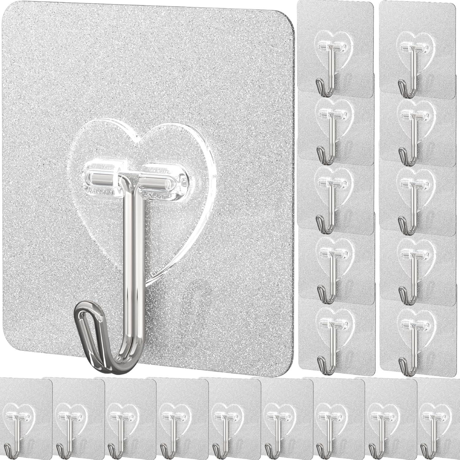 DGYB 20 Pcs Adhesive Hooks for Hanging 22lb Self Adhesive Wall Hooks Heavy Duty Waterproof