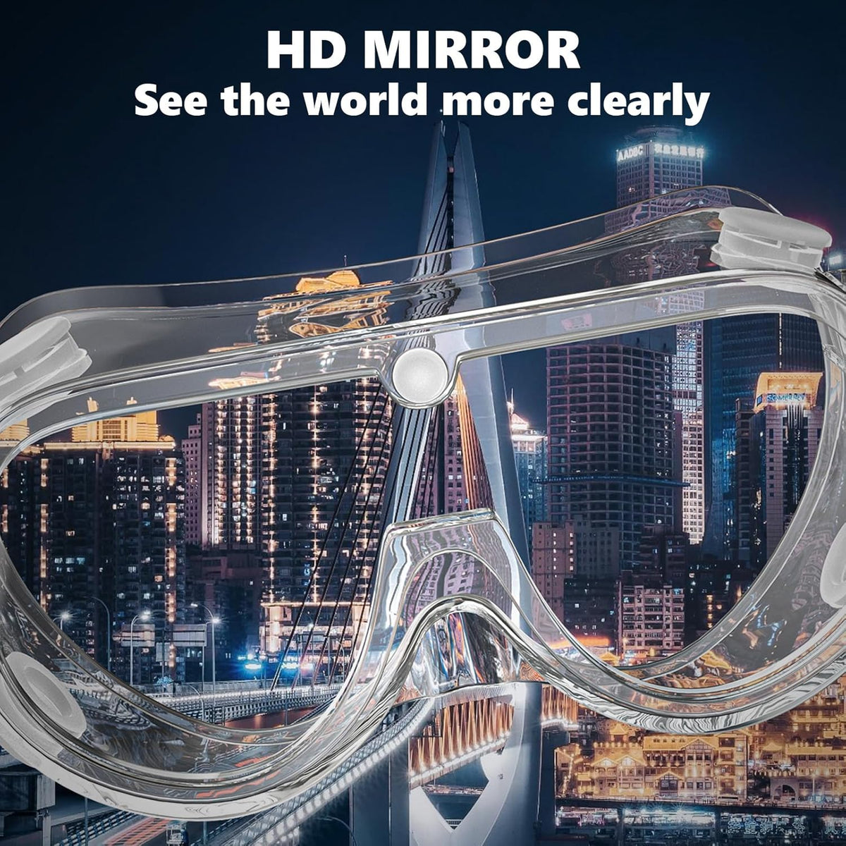 Super More 3PCS Anti-Fog Protective Safety Goggles Clear Lens Wide-Vision Adjustable Chemical