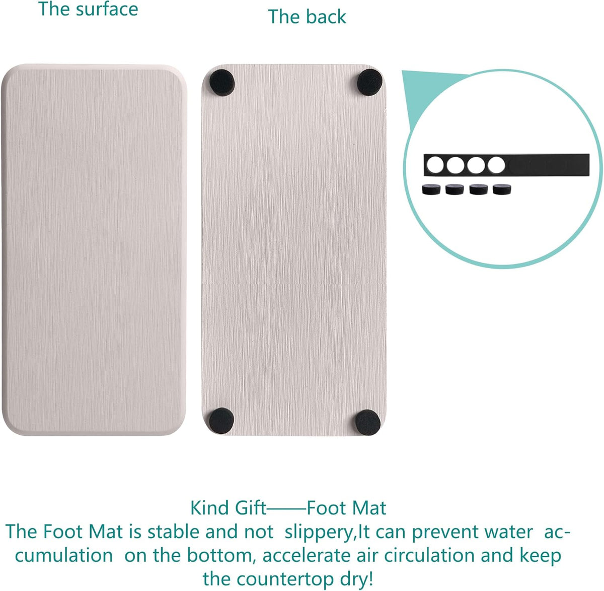 2 Pcs Water Absorbing Stone Trays, Kitchen/Bathroom Sink Soap Dish, Diatomite Tray Used for Hand
