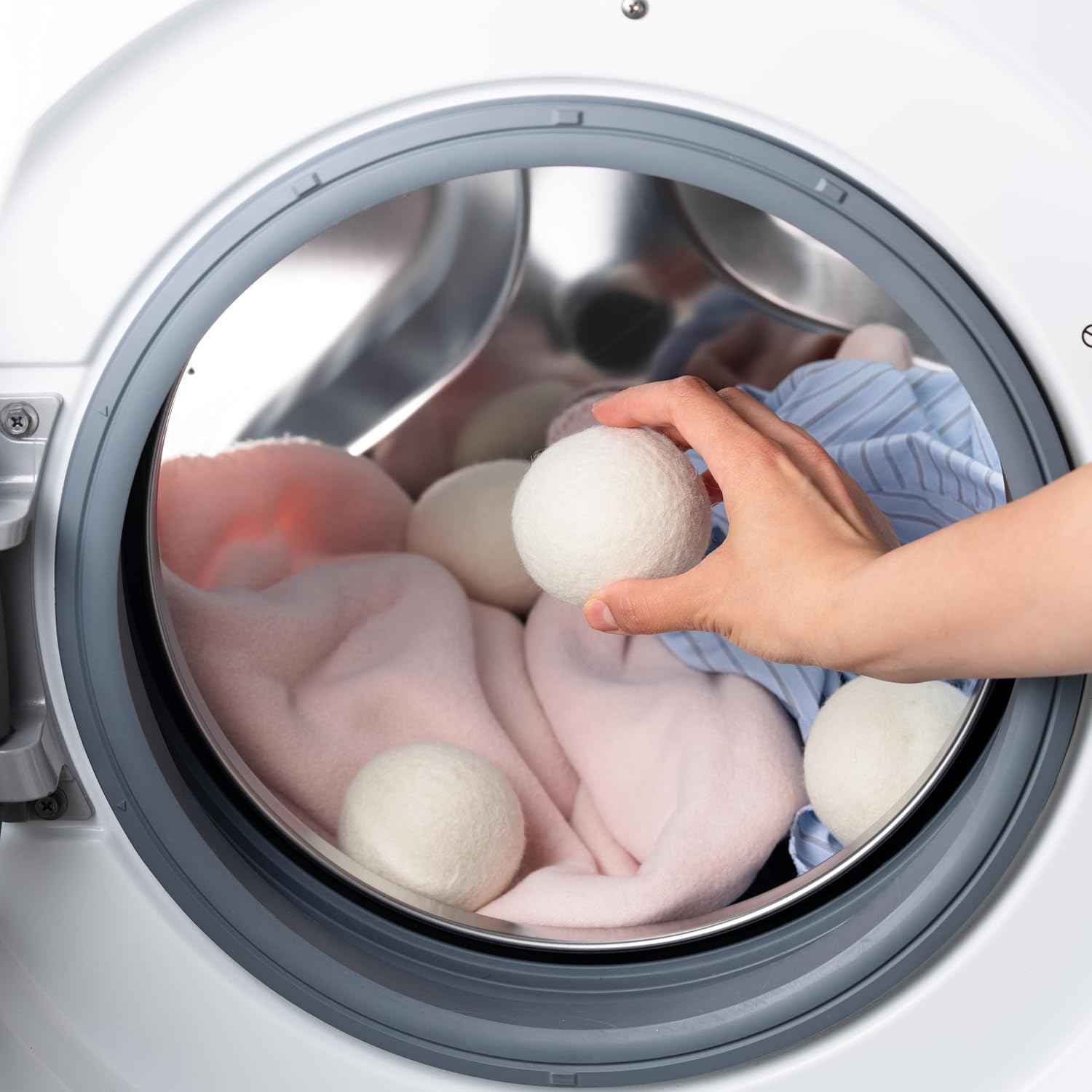 XL Wool Dryer Balls 6-Pack – 100% New Zealand Wool, Natural Fabric Softener & Static Reducer