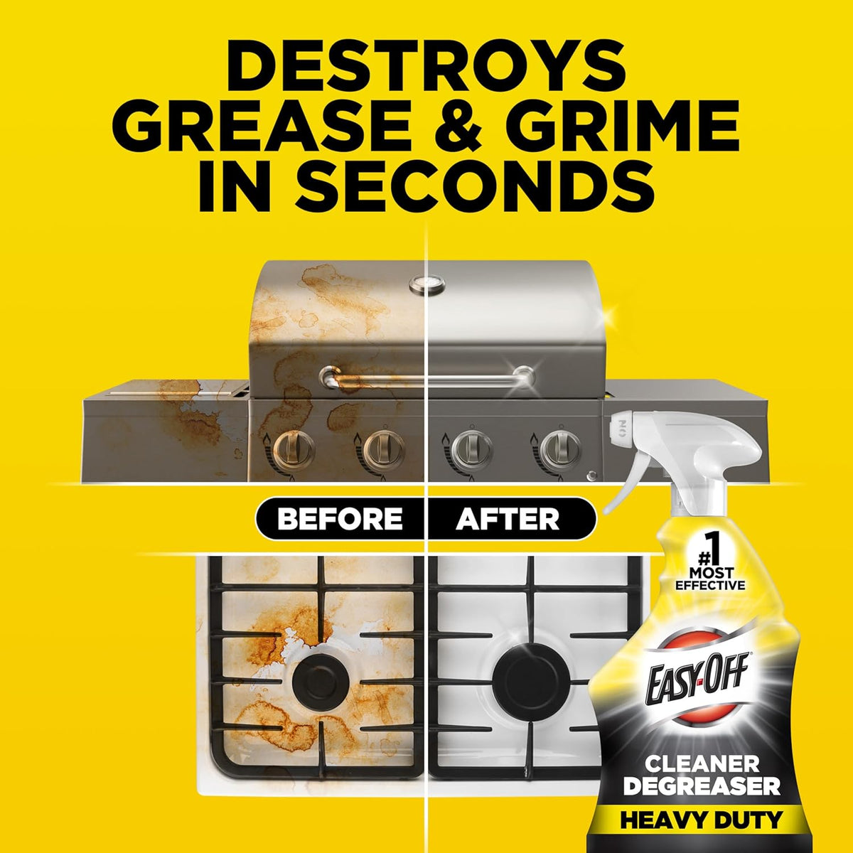 Easy-Off Heavy Duty Degreaser Cleaner Spray, Kitchen Degreaser, 32 Oz