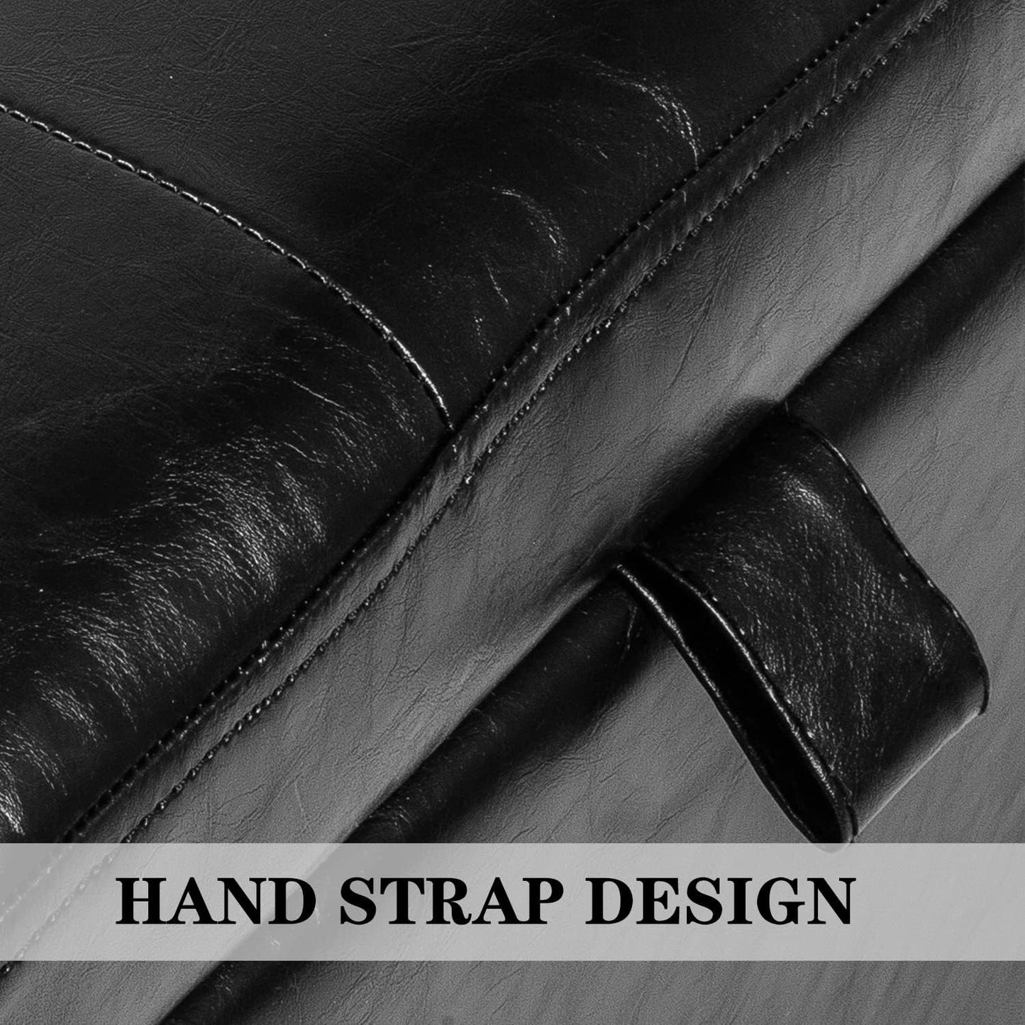 Adeco Storage Ottoman Foot Rest Stool, Leather Ottoman Footstool with Solid Wood Legs and Hinged