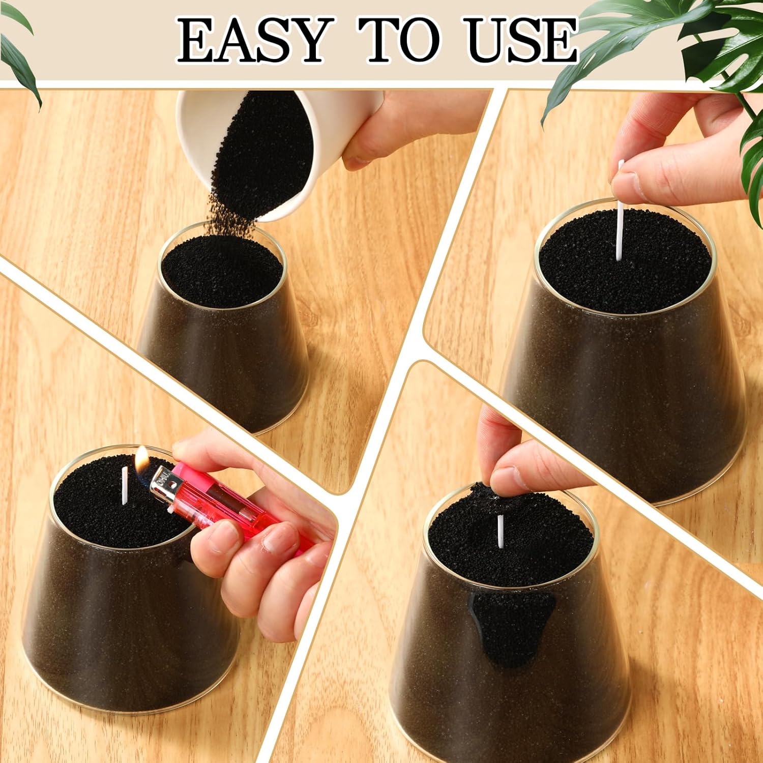 MTLEE Candle Sand 3.3 lb DIY Pearled Candle Making Kit Included 20 Pcs Wicks and Refillable Beaded