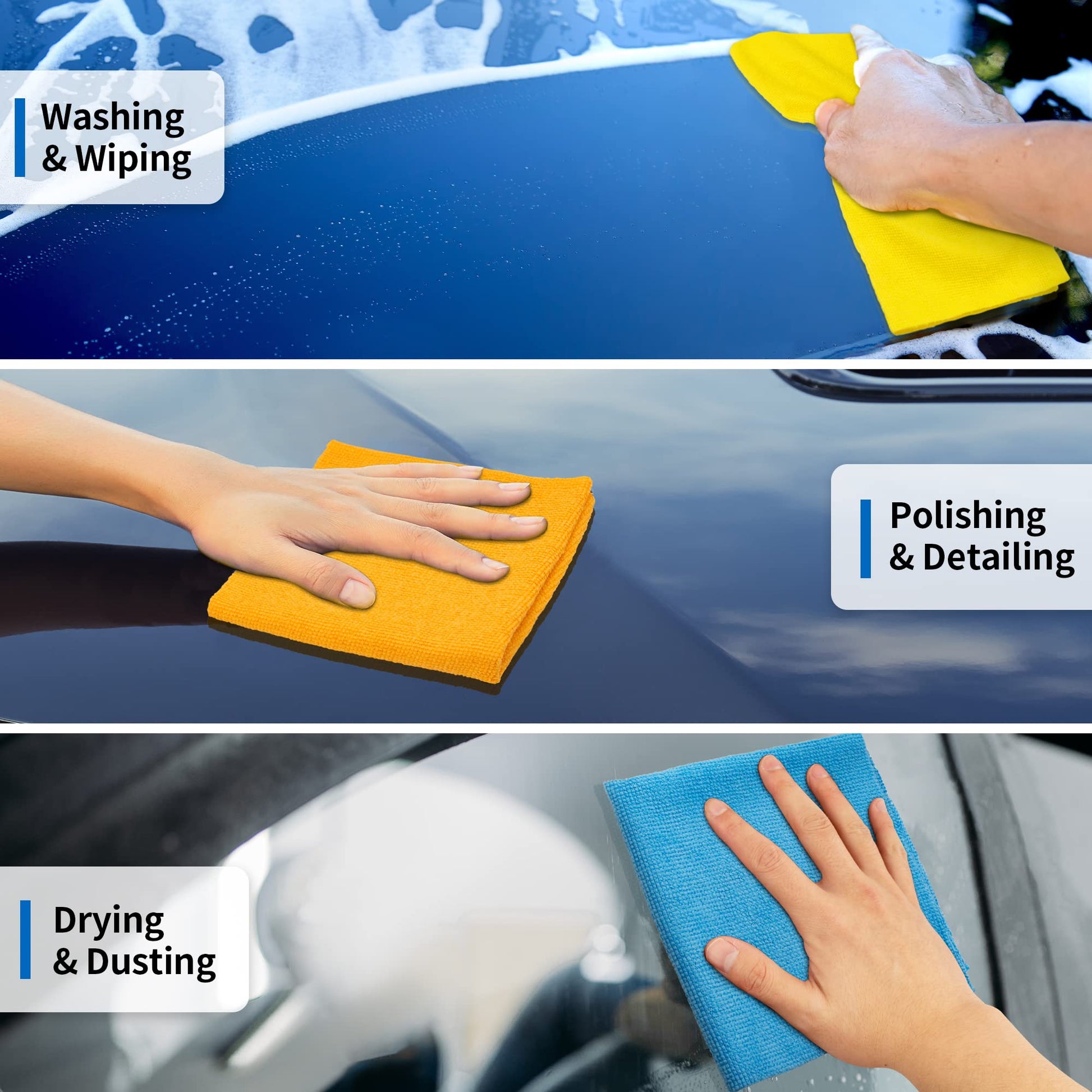 HOMERHYME Microfiber Cleaning Cloth, 100 Pack Cleaning Rags Microfiber Towel Bulk Absorbent