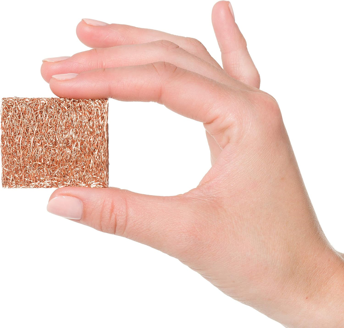 Redecker Copper Thread Mini Scrubber, 2 x 1-5/8 inches, Non-Abrasive Scouring Pad, Scrubber for