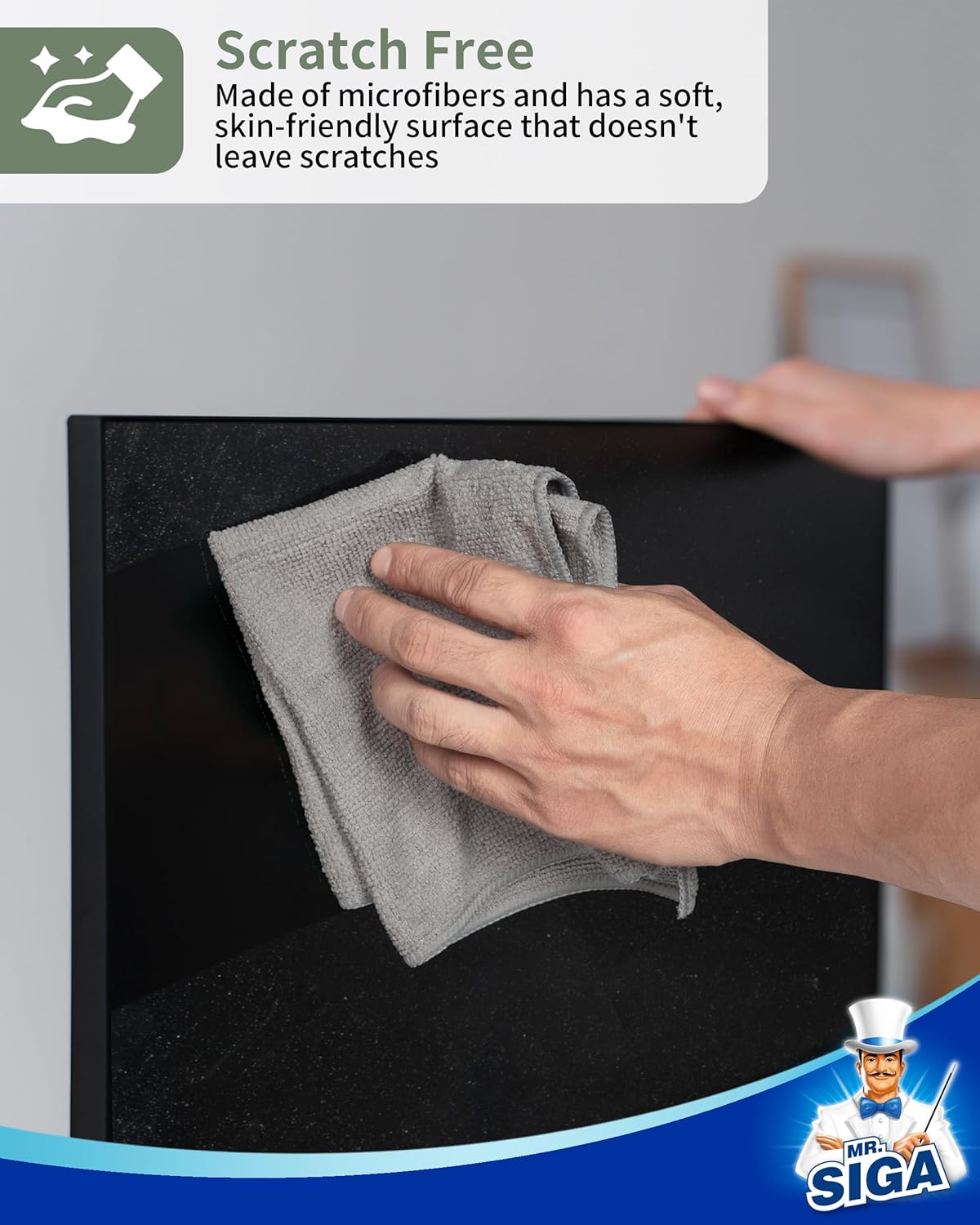 MR.SIGA Microfiber Cleaning Cloth, All-Purpose Microfiber Towels, Streak Free Cleaning Rags, Pack
