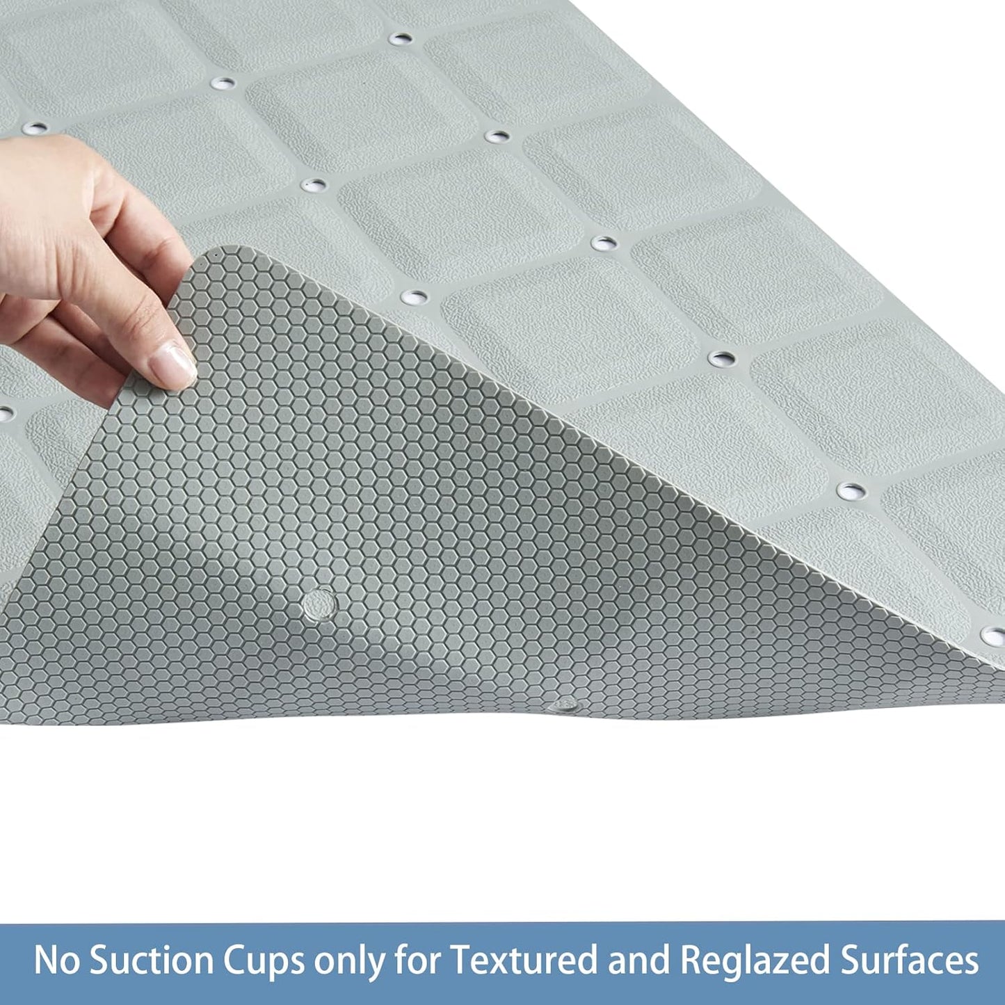 Foldable Silicone Bathtub Mat: Jumbo Size Heavy Duty Safety Bath Mat for Tub Without Suction Cups