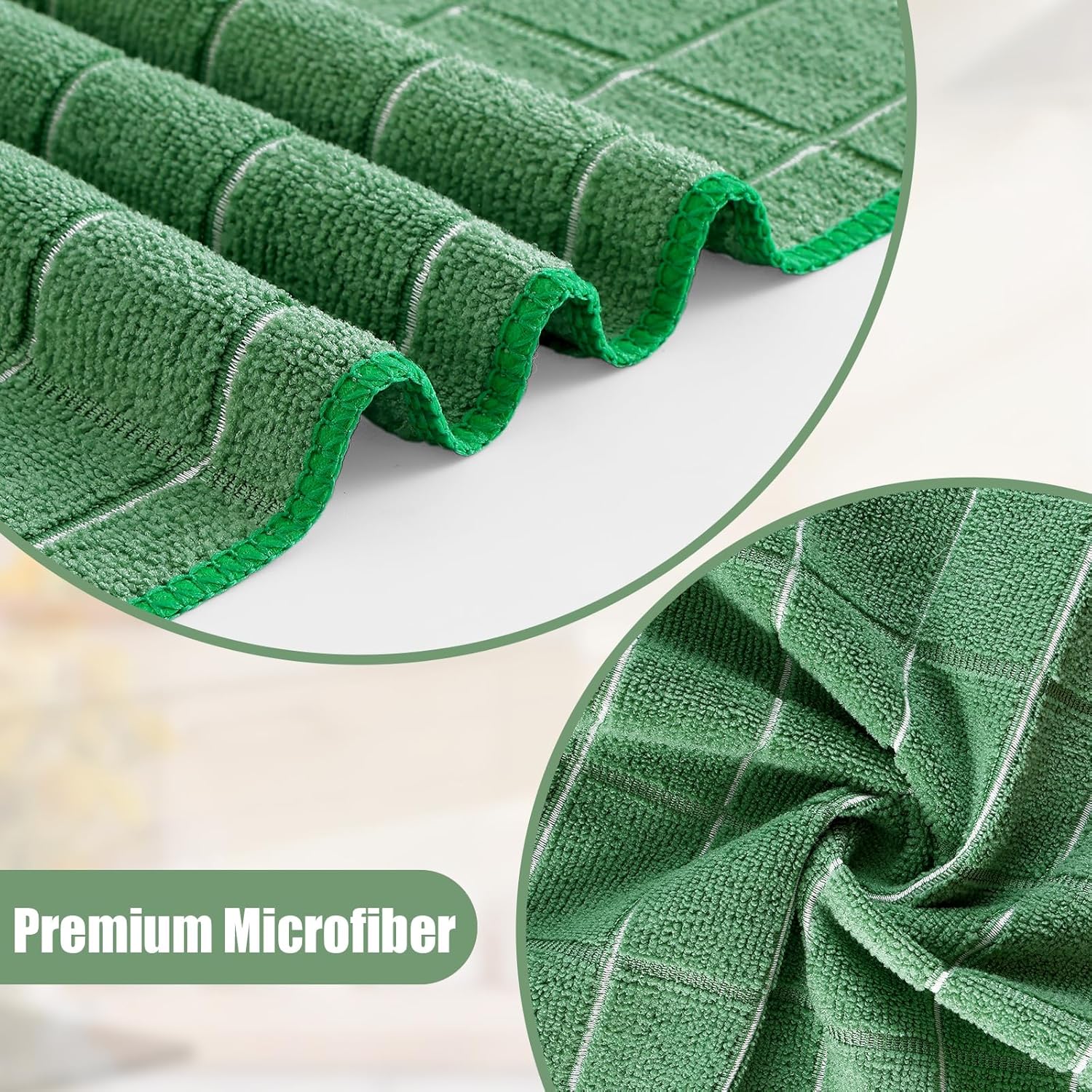 Homaxy Microfiber Kitchen Towels and Dishcloths Set, 12 Pack Soft and Absorbent Dish Hand Towels