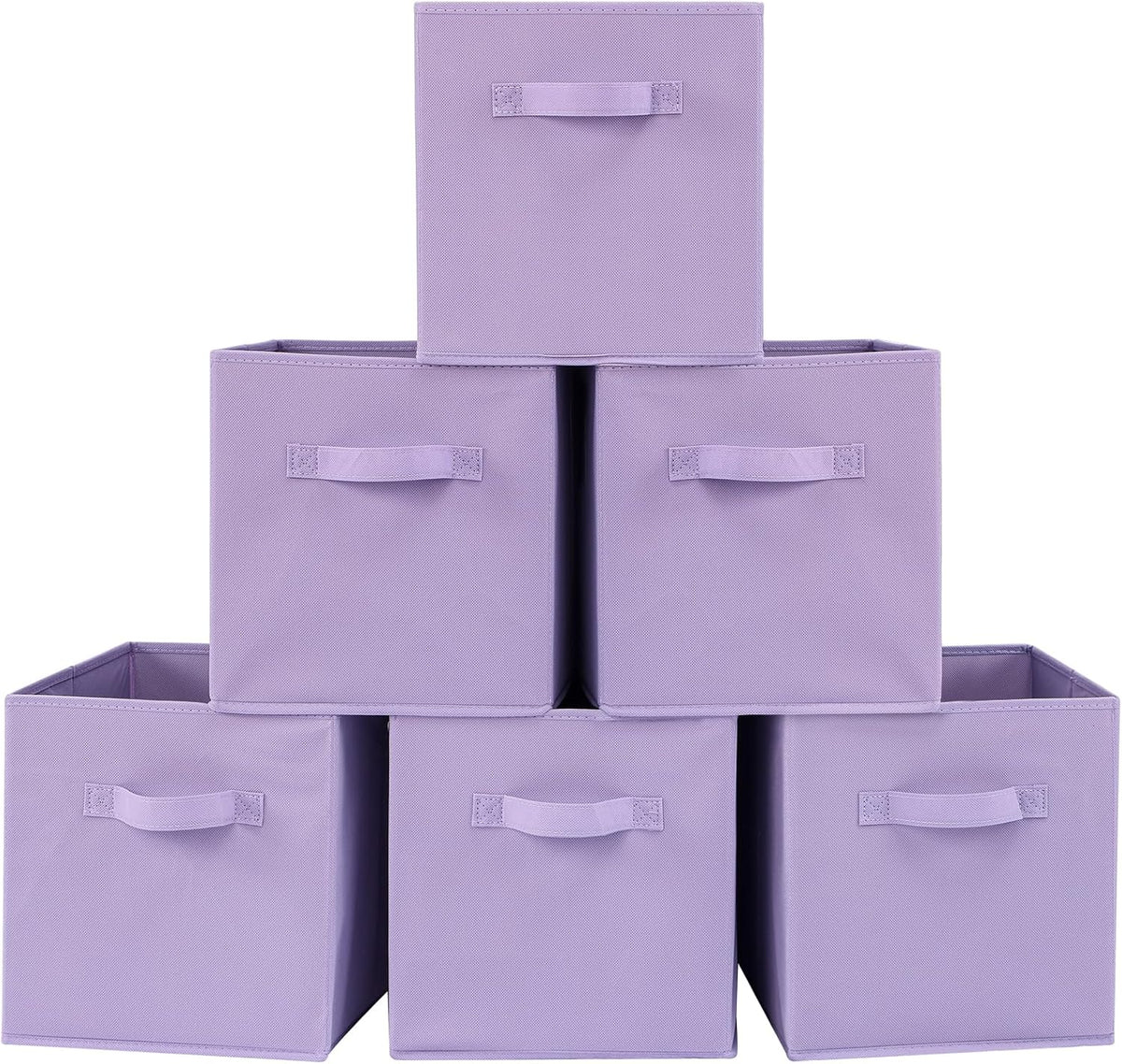 Stero 13x13x13 Inch Fabric Storage Bins 6 Pack Fun Colored Durable Storage Cubes with Handles