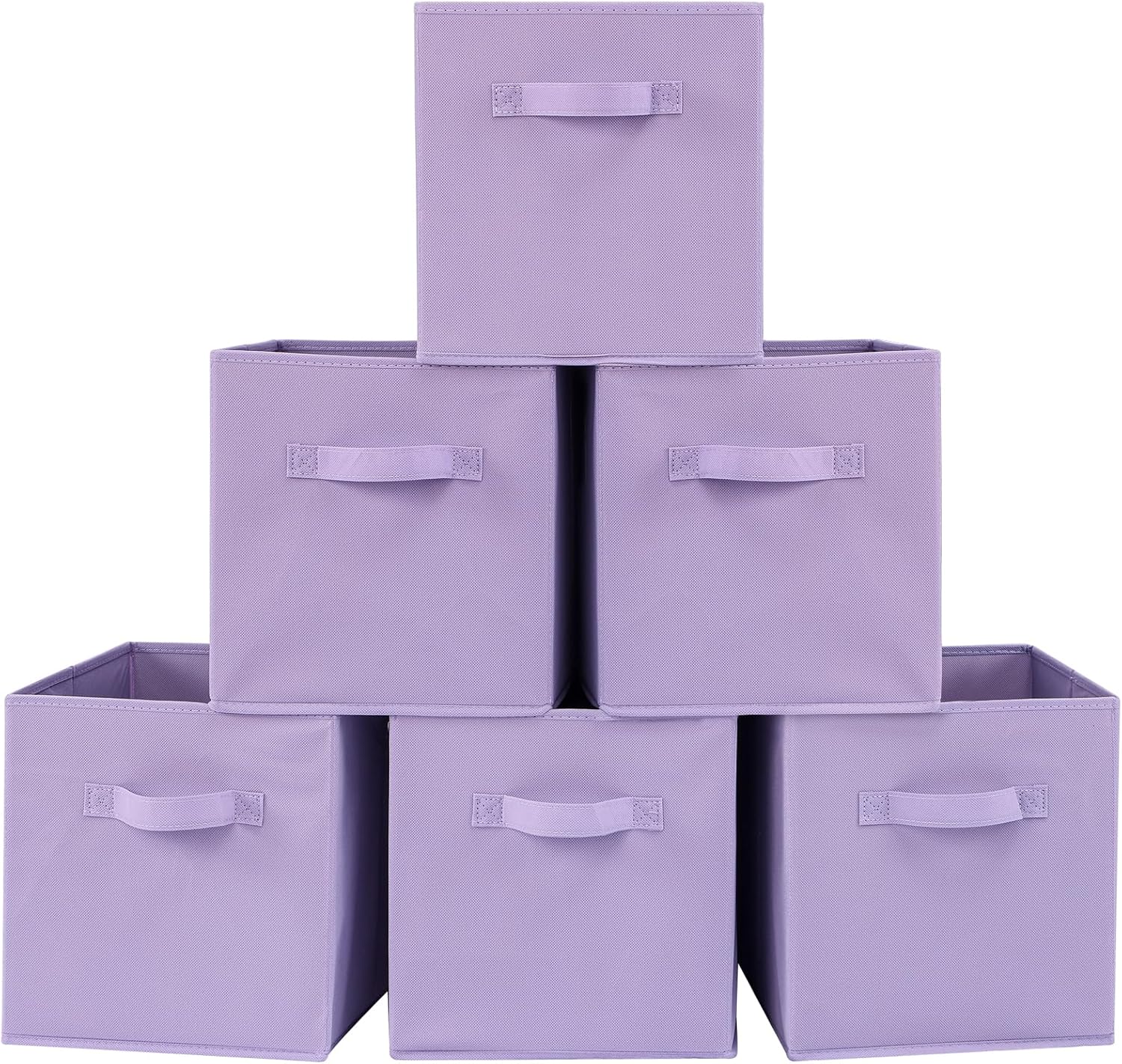 Stero Fabric Storage Bins 6 Pack Fun Colored Durable Storage Cubes with Handles Foldable Cube