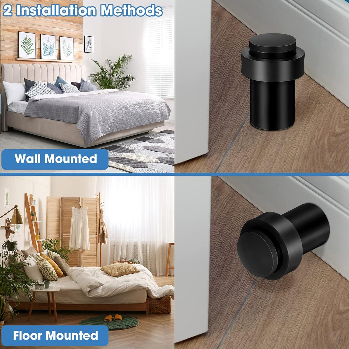 Chumia 20 Pcs Door Stopper Mounted Floor Stops Stainless Steel Cylindrical Stopper Modern