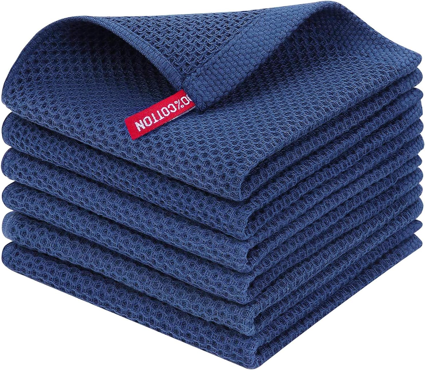 Homaxy 100% Cotton Waffle Weave Kitchen Dish Cloths, Ultra Soft Absorbent Quick Drying Dish Towels