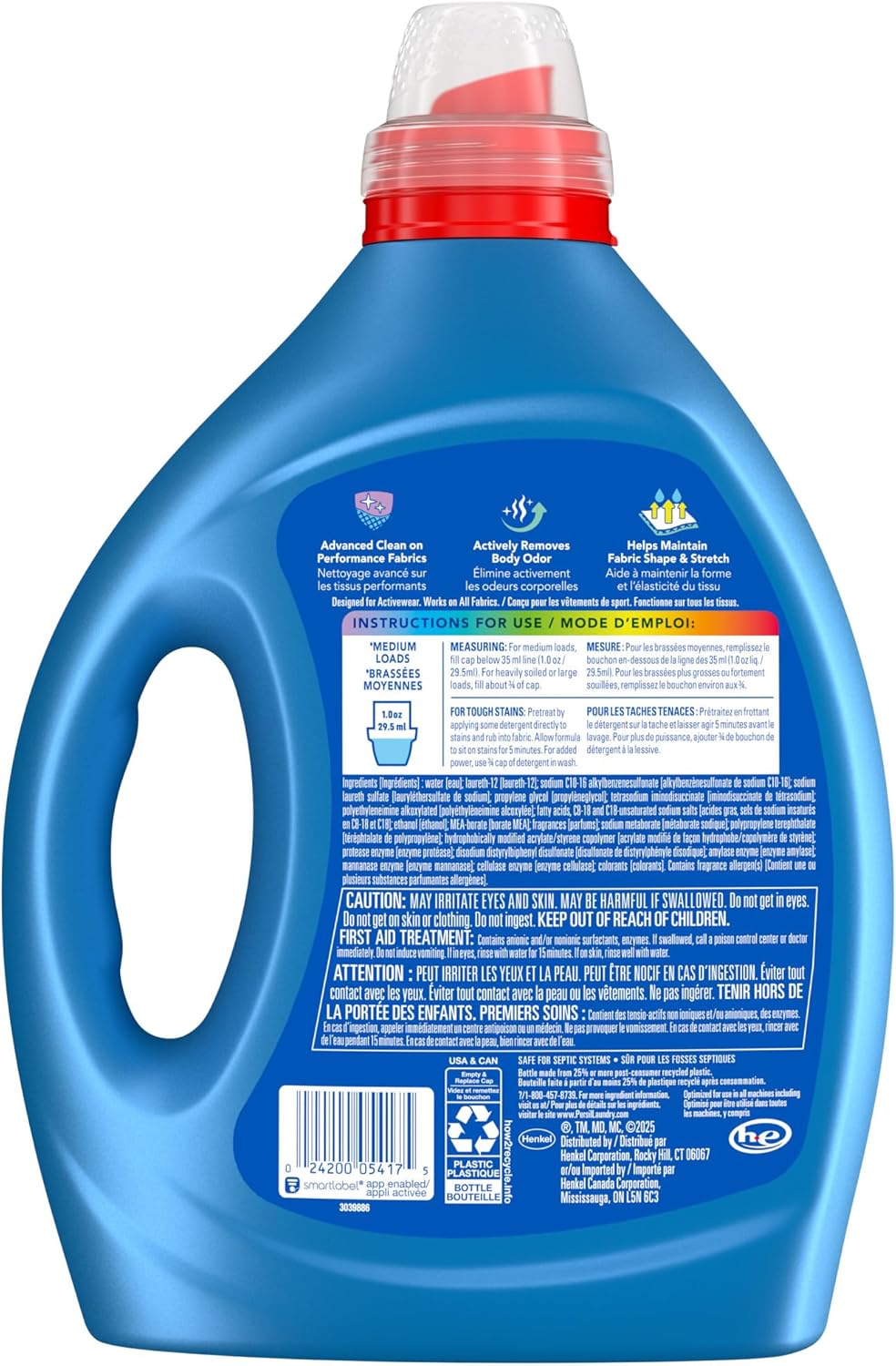 Persil Activewear Clean, Liquid Laundry Detergent, High Efficiency (HE), Deep Stain Removal, Ultra