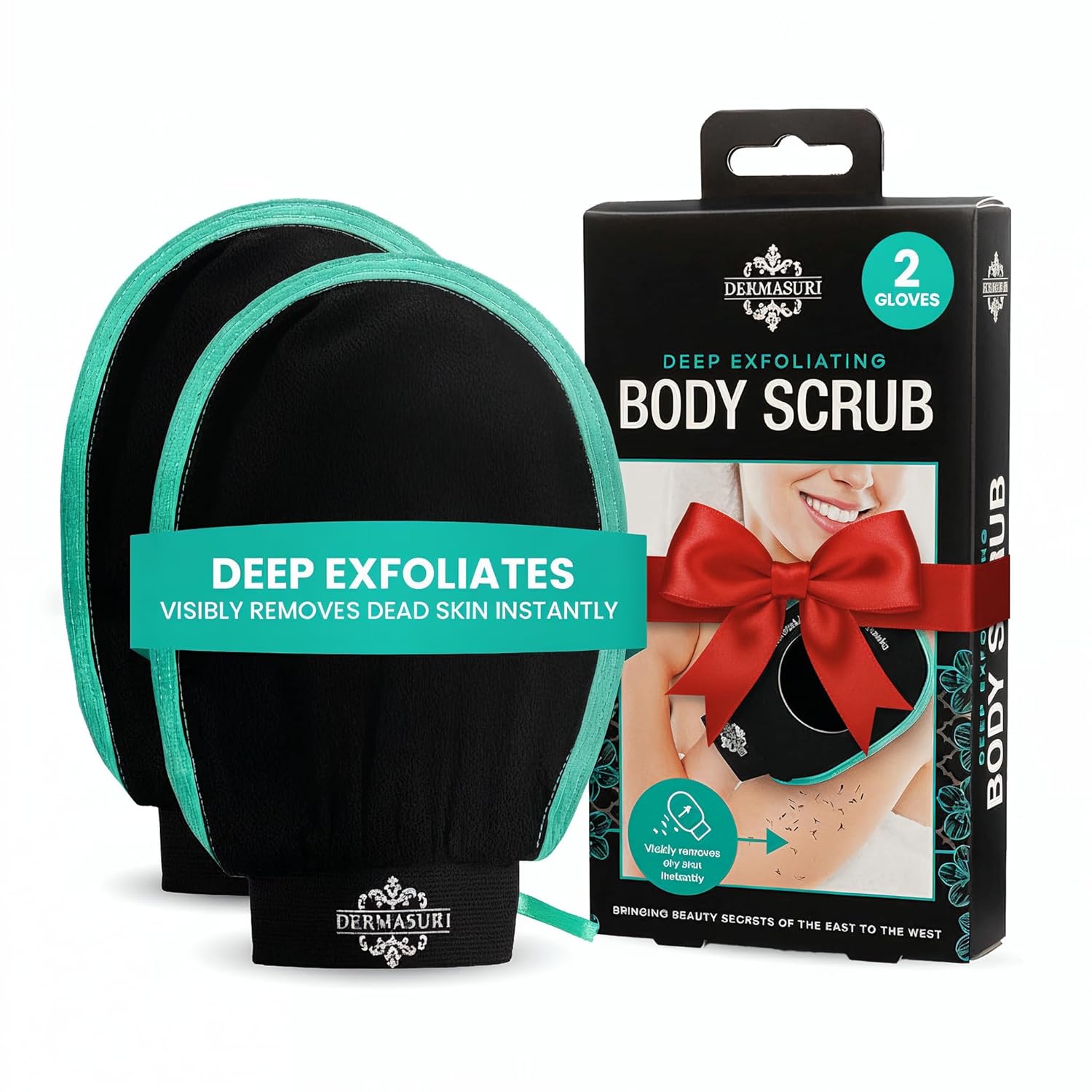 Dermasuri - Deep Exfoliating Glove - Polishing Mitt Body Scrubber - Korean Skin Cleaner Exfoliator