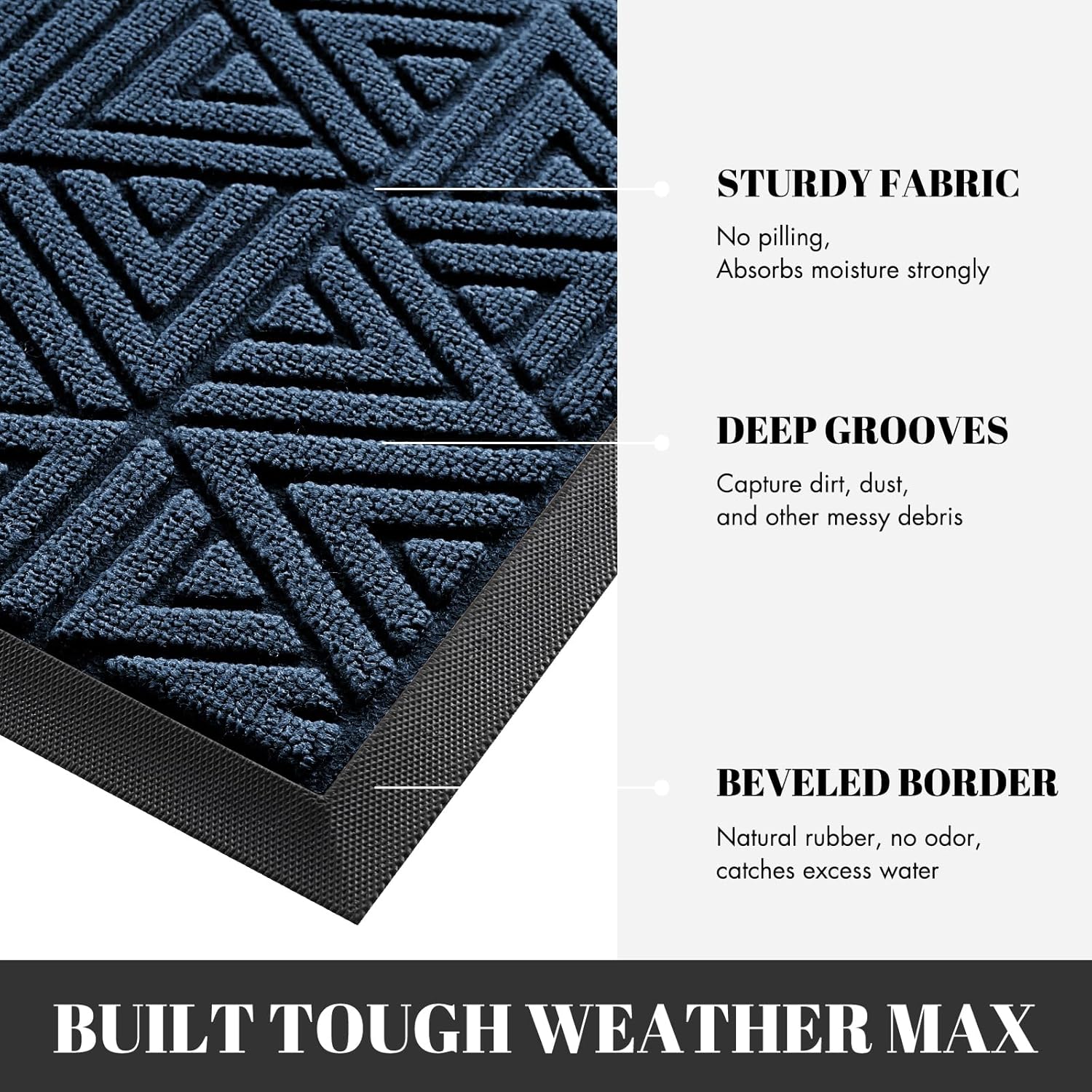 Yimobra Large Door Mat 36x24, All-Weather Waterproof Non-Slip Welcome Matt Outdoor, Heavy Duty Non