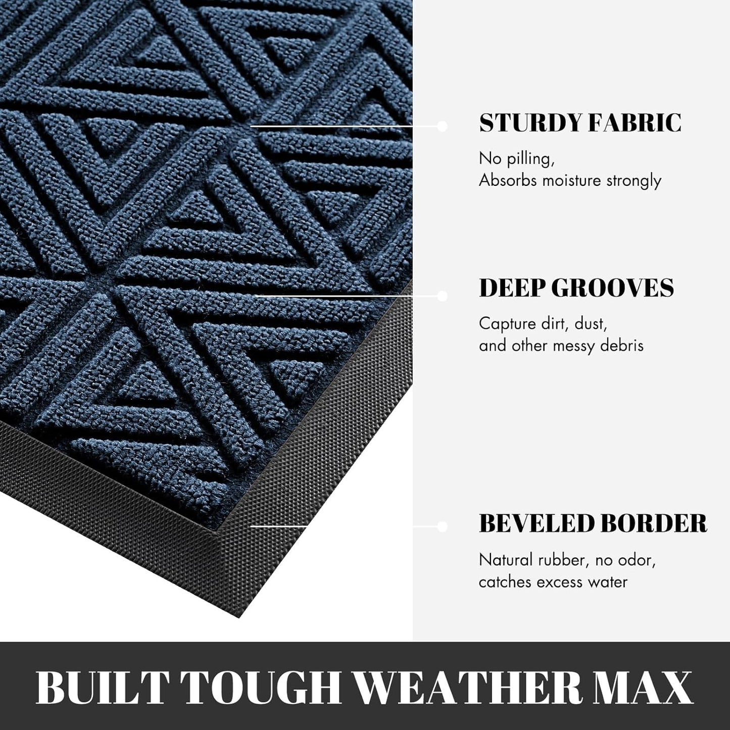 Yimobra Outdoor Mats for Front Door 29.5x17, All-Weather Waterproof Non-Slip Outdoor Door Mat