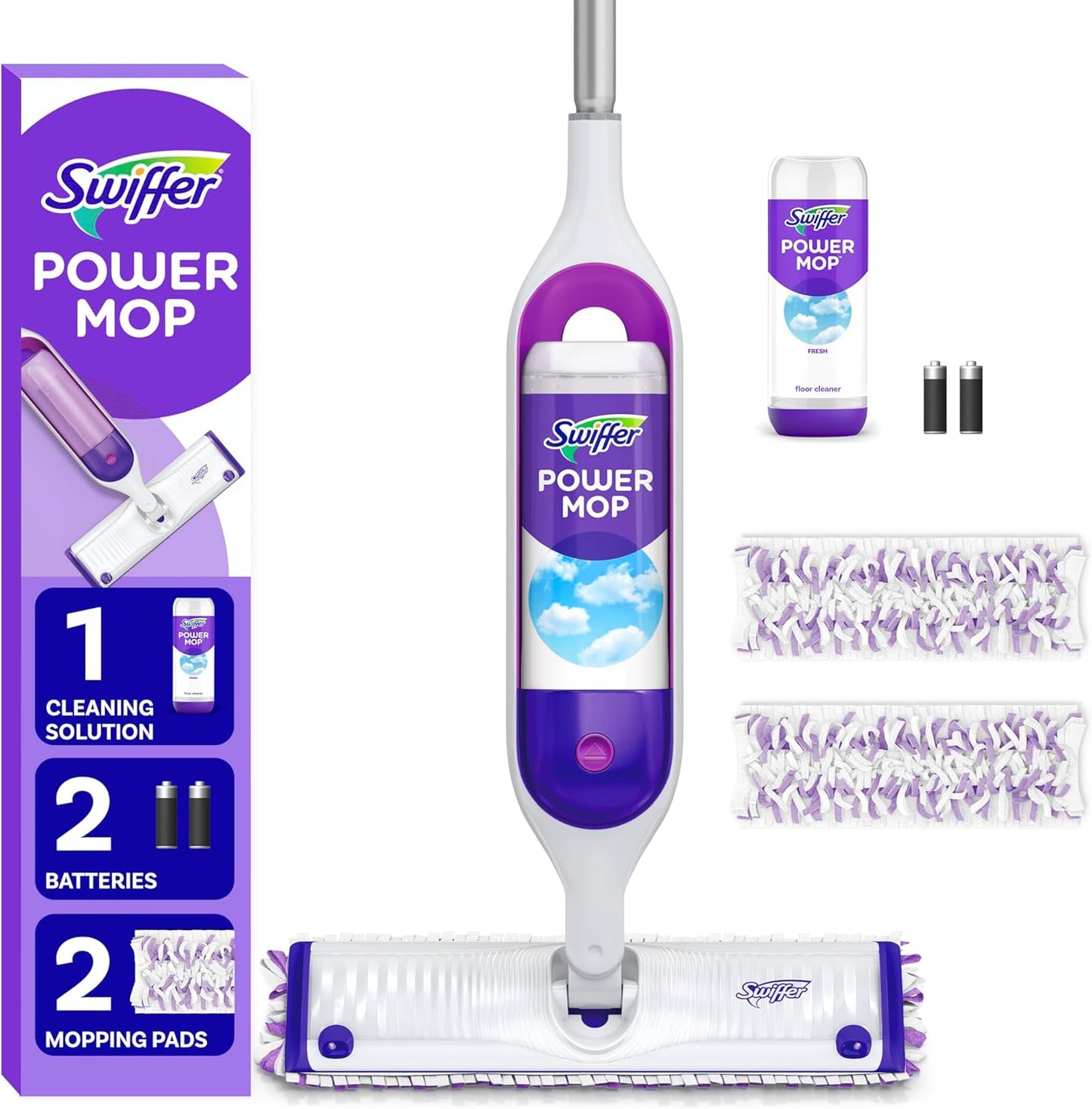 Swiffer PowerMop Multi-Surface Mop Kit for Floor Cleaning, Includes PowerMop, 2 Mopping Pad