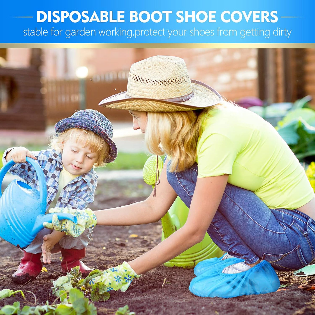 Zhanmai 300 Pack Disposable Shoe Covers Non Slip Disposable Large Foot Booties Shoe Covers for