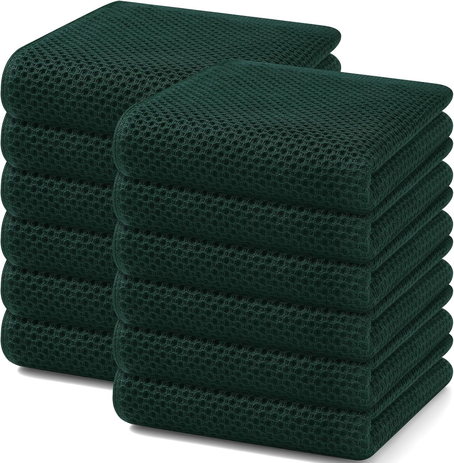 Homaxy 100% Cotton Waffle Weave Kitchen Dish Towels, Ultra Soft Absorbent Quick Drying Cleaning