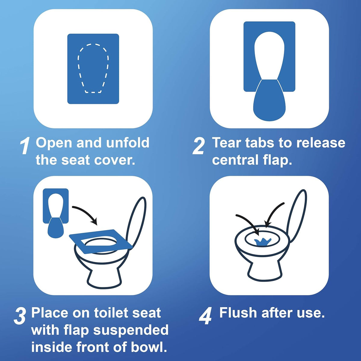 Rockland Guard Toilet Seat Cover - Flushable & Disposable Toilet Seat Cover for Bathroom - Road