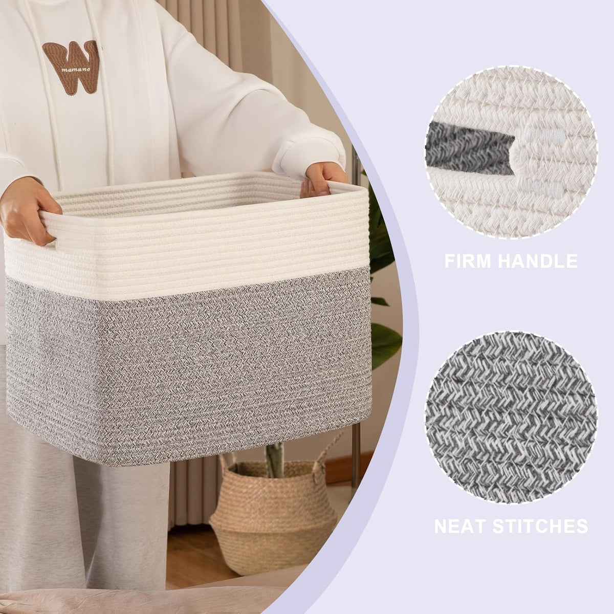 OIAHOMY Storage baskets for Shelf, Toy Storage Basket, Collapsible Storage Bins, Blanket Basket