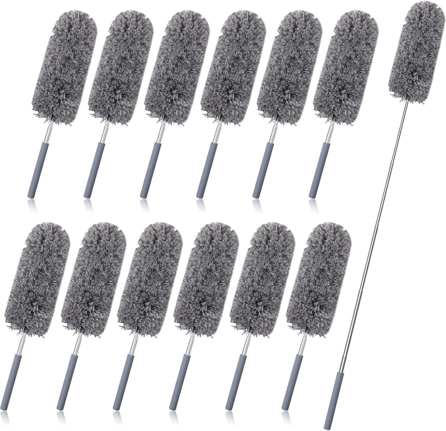 Tanlade 12 Pcs Microfiber Feather Duster for Cleaning 13-31 Inch Extendable Cobweb Dusters Ceiling