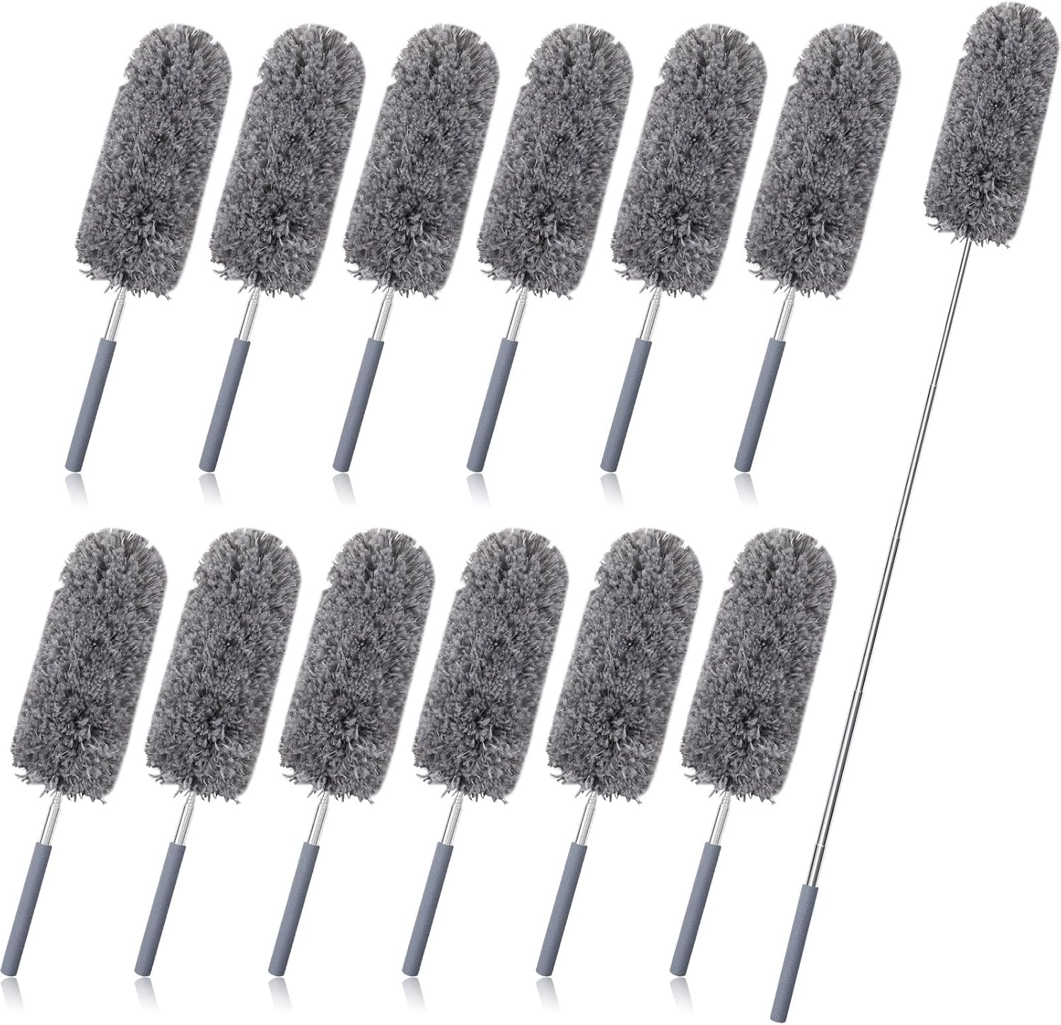 Tanlade 12 Pcs Microfiber Feather Duster for Cleaning 13-31 Inch Extendable Cobweb Dusters Ceiling
