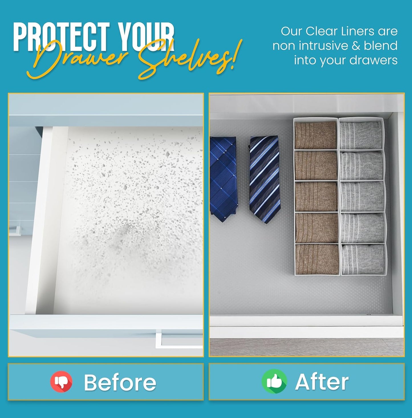 Shelf Liner Drawer Liner for Kitchen Cabinets Non-Adhesive by Linda’s Essentials (17.7 x 240