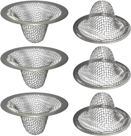 1.0" Bathroom Sink Drain Strainers, 6PCS Drain Hair Catchers for Laundry, Mop Pool, Utility, Slop