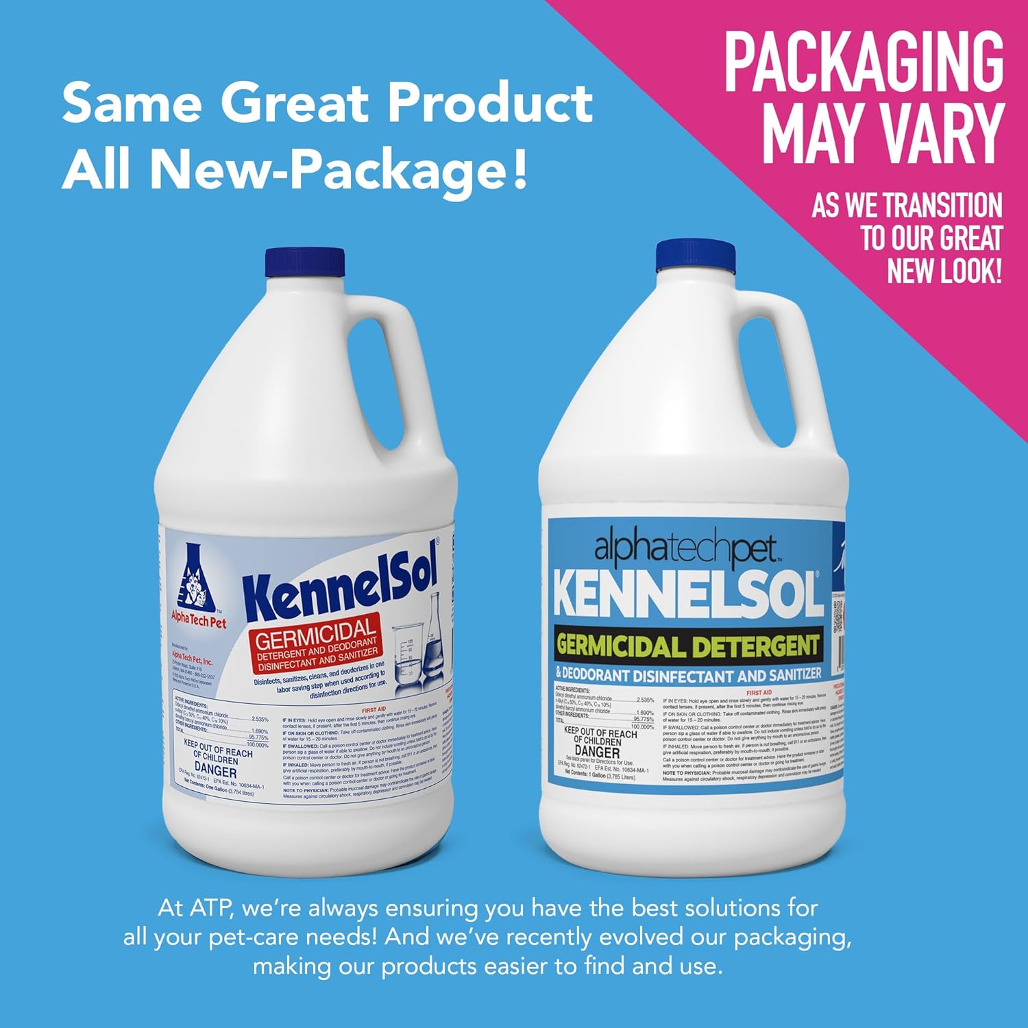 ATP KennelSol 1-Step Kennel Cleaner - 1 Gallon Liquid Disinfectant, Effective Against Bacteria and