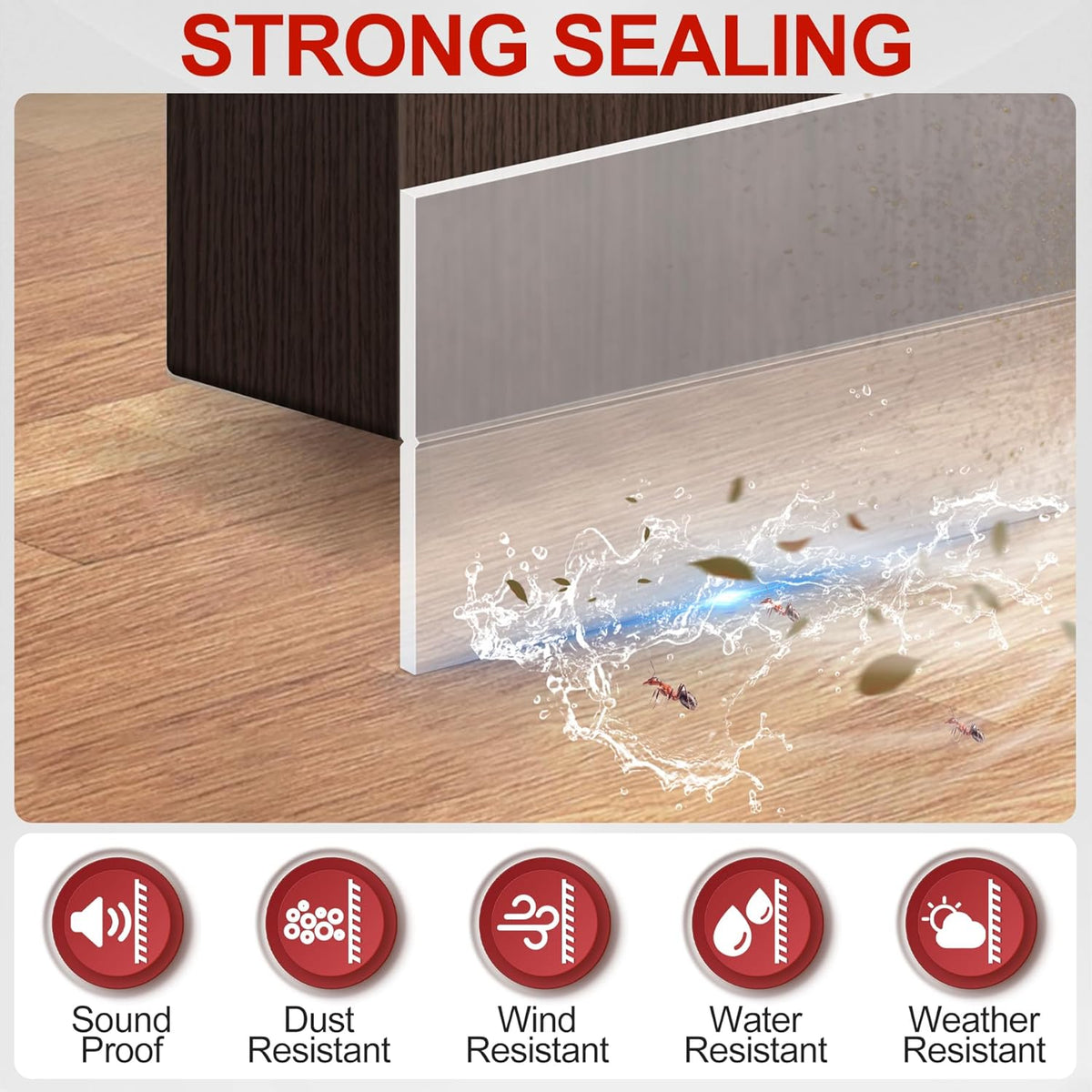 MYFAMIREA Door Weather Stripping 1IN (W) x 20FT (L) Door Draft Stopper Seal Tape Silicone Seal