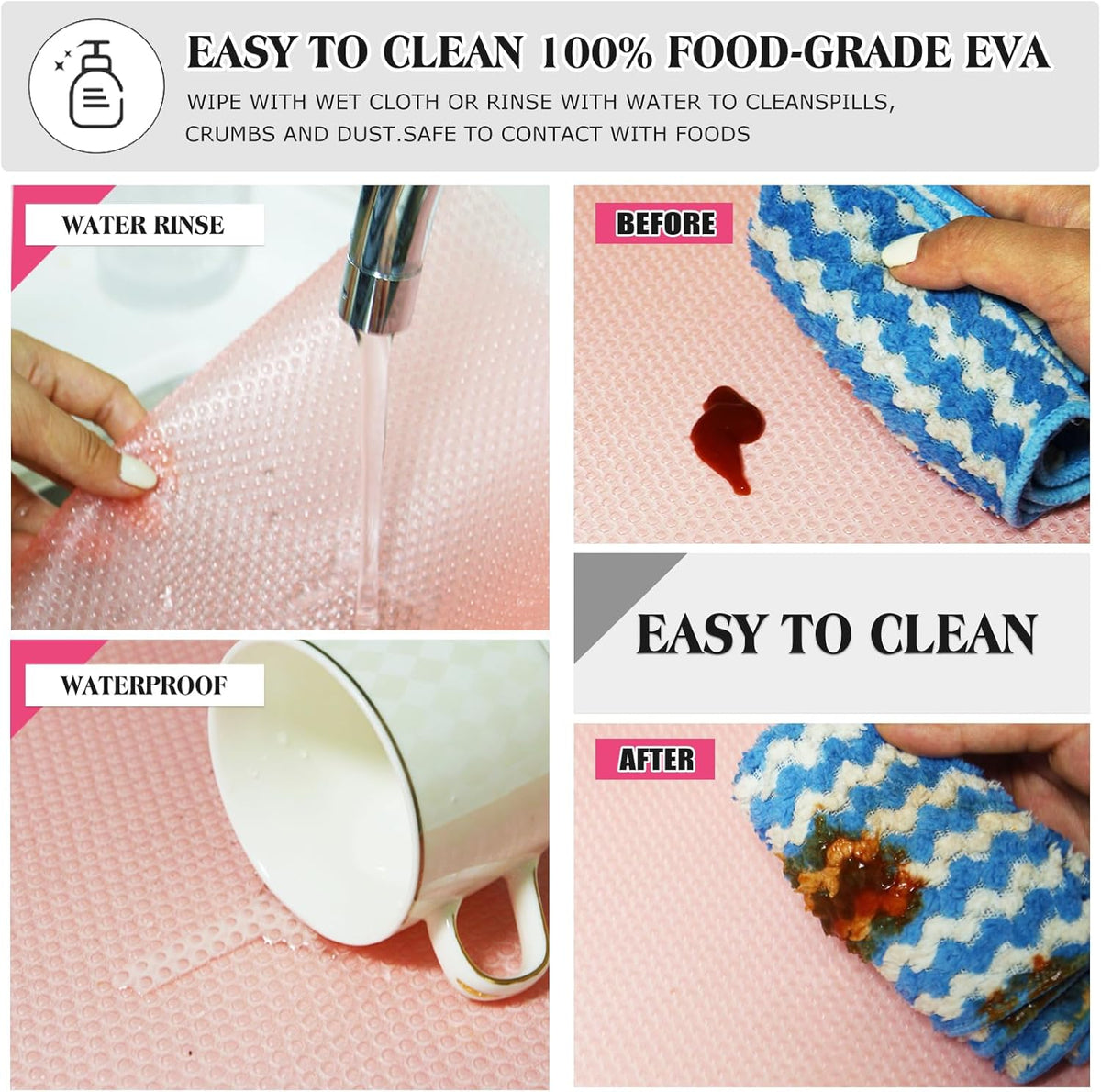 10Pcs Refrigerator Liners, Washable Fridge Liner Shelf Mats Refrigerator Pads for Cupboard Cabinet
