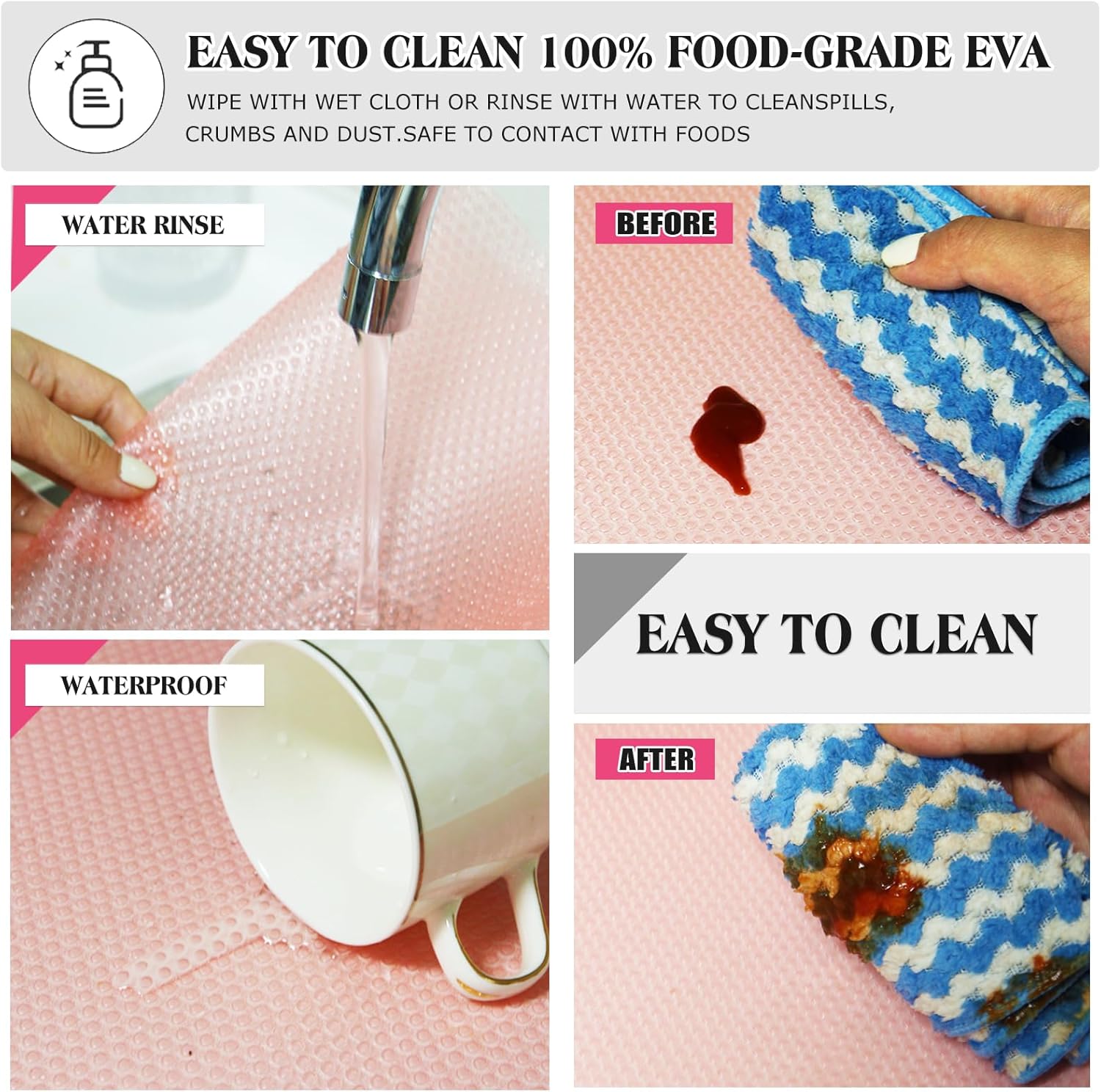 20Pcs Refrigerator Liners, Washable Fridge Liner Shelf Mats Refrigerator Pads for Cupboard Cabinet