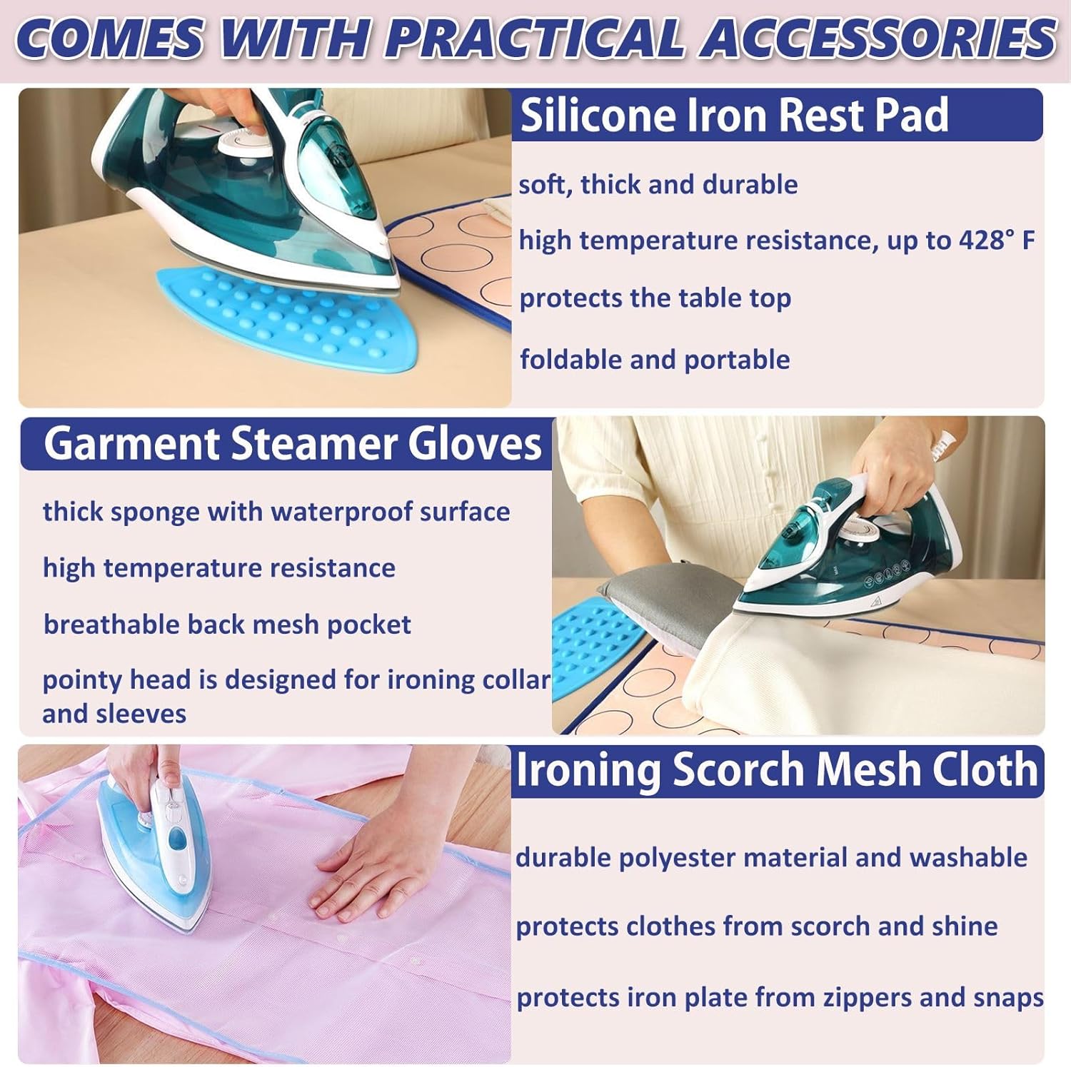Portable Ironing Mat for Table Top Ironing Pad for Countertop Thick Ironing Blanket Over The Door