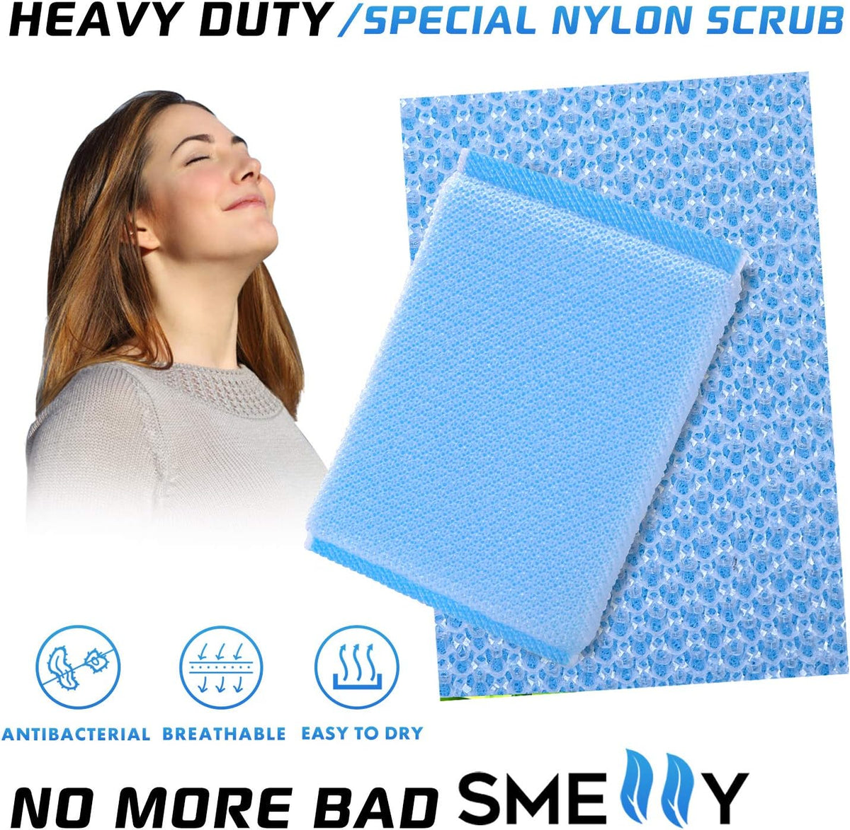 Nylon Cleaning Scrub Pad 12 Pack,Long-Lasting and Reusable Dishwashing Sponge,All-Purpose Scouring