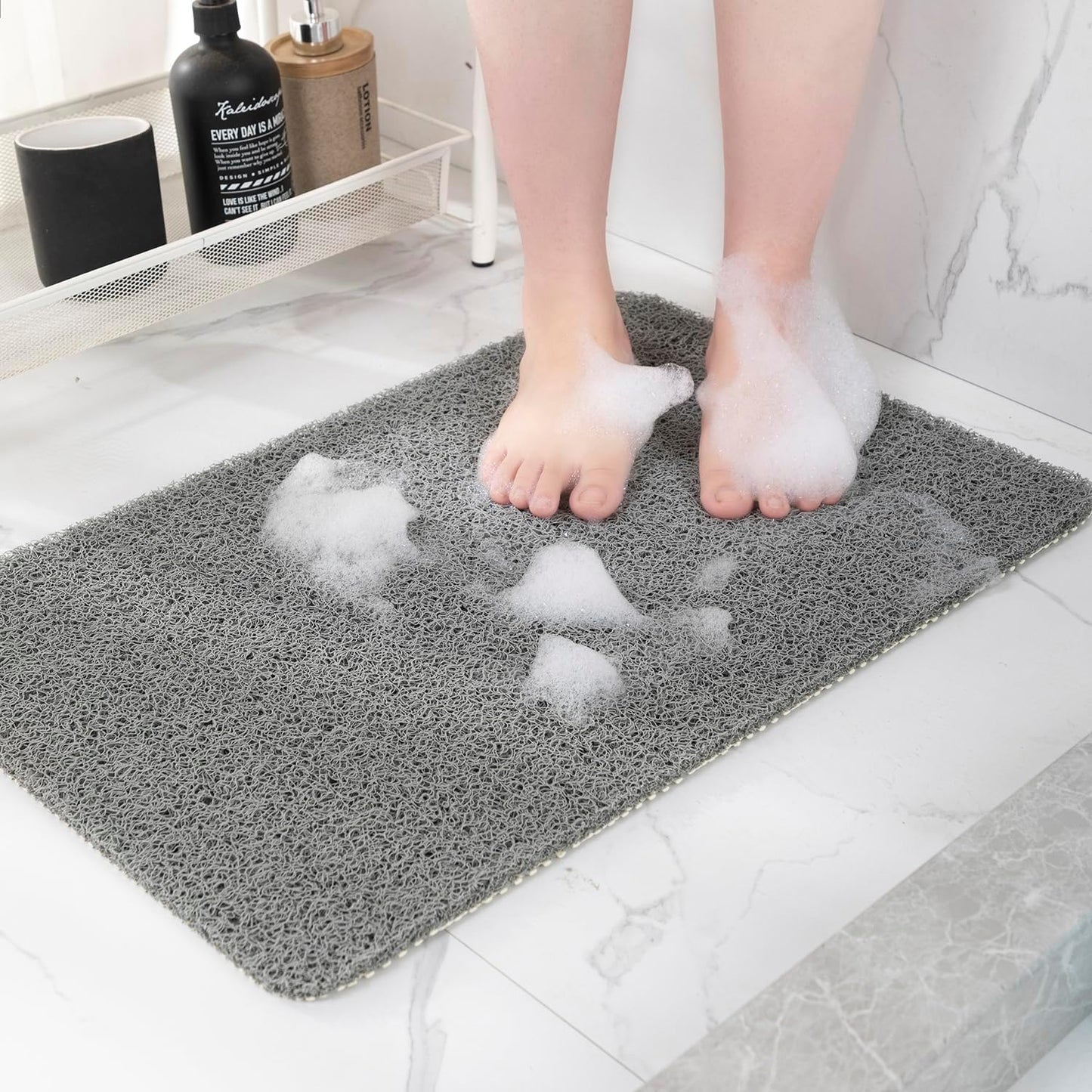 Non Slip Bathtub Mat, Anti Slip Shower Mat, Quick Drying Bath Tub Mats, Foot Scrubber Mat, Anti