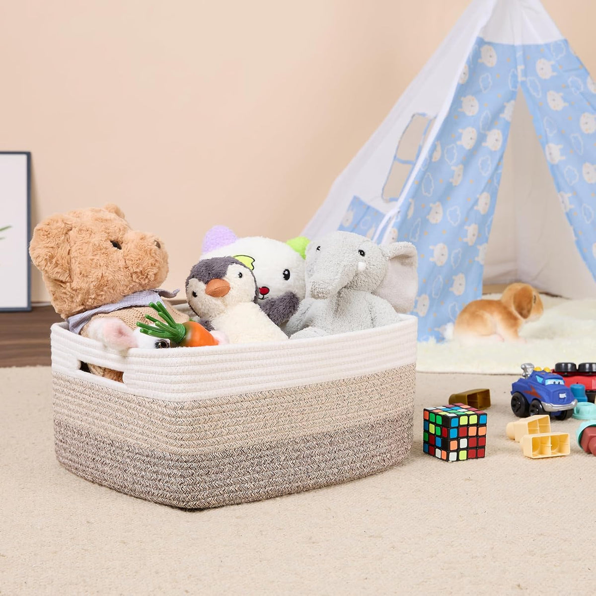 Large Storage Baskets for Organizing, Closet Shelf Baskets for Clothes Blanket Towels, Baby