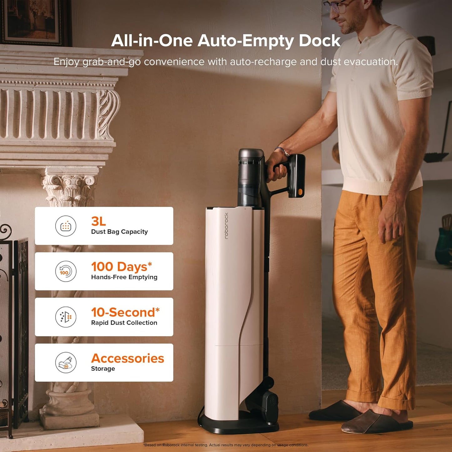 roborock H60 Hub Ultra Cordless Vacuum Cleaner with Auto-Empty Dock, Upgraded 210AW Suction Stick