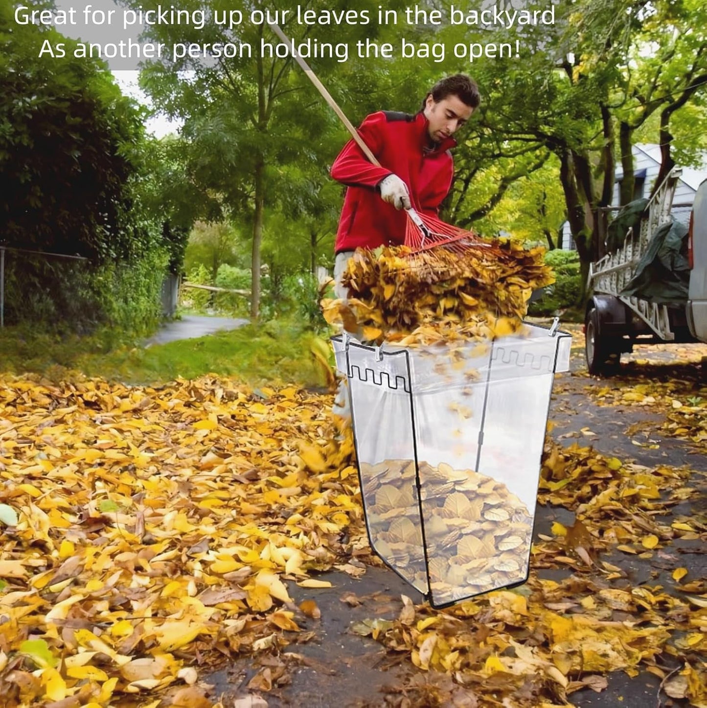 Garden Trash Bag Holder - Outdoor Leaf Bag Support Stand Multi-Use Metal Garbage Bag Holder Frame