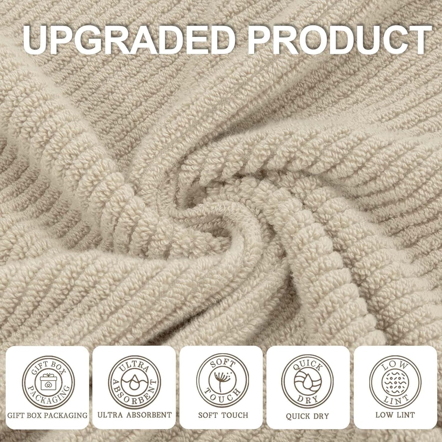 Cotton Washcloths - 6PC 13"x13" | Quick Dry | Soft | Light Weight | Absorbent | Hotel Quality