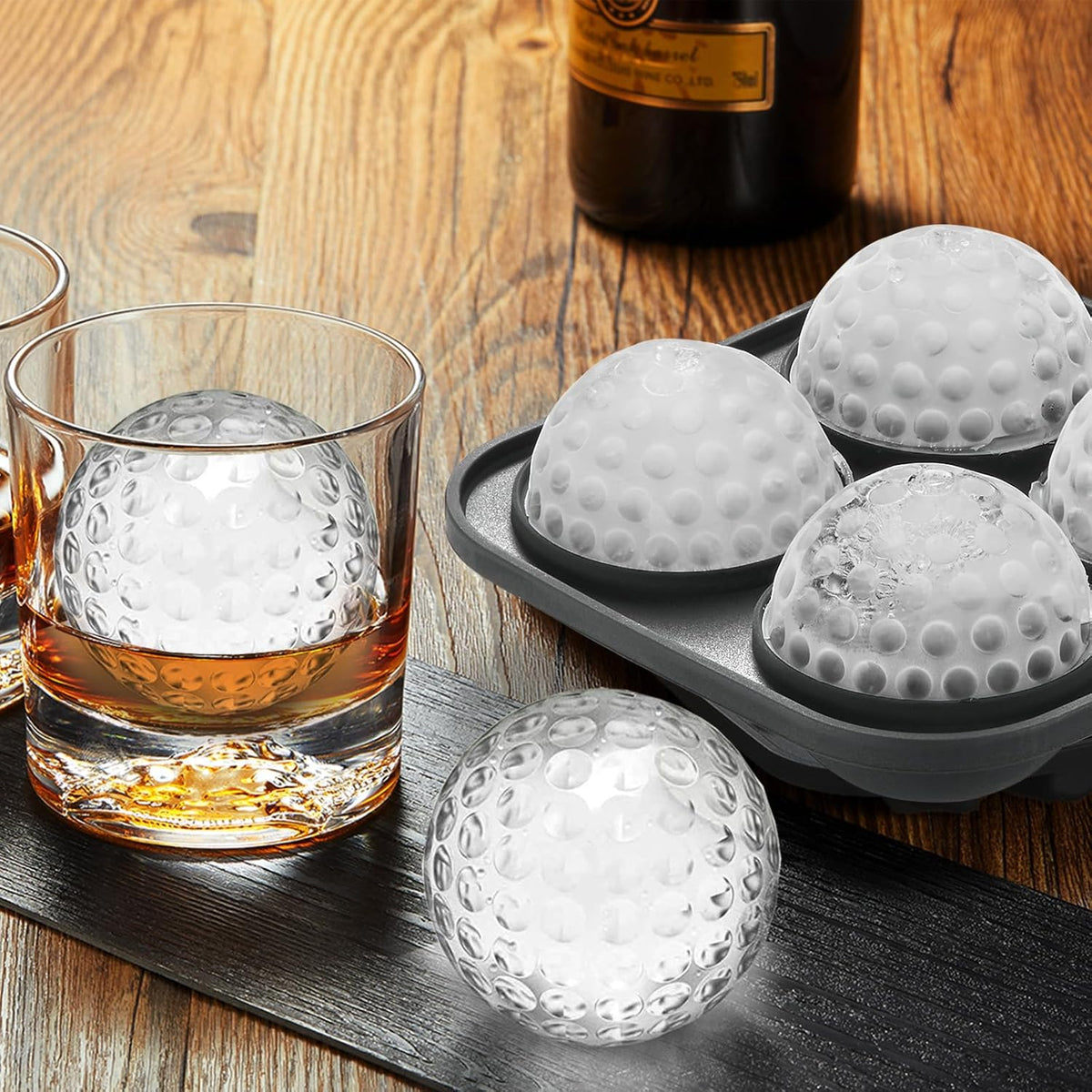 Nax Caki 3D Golf Ice Cube Tray, Large Golf Silicone Fun Shapes Whiskey Ice Mold with Funnel for