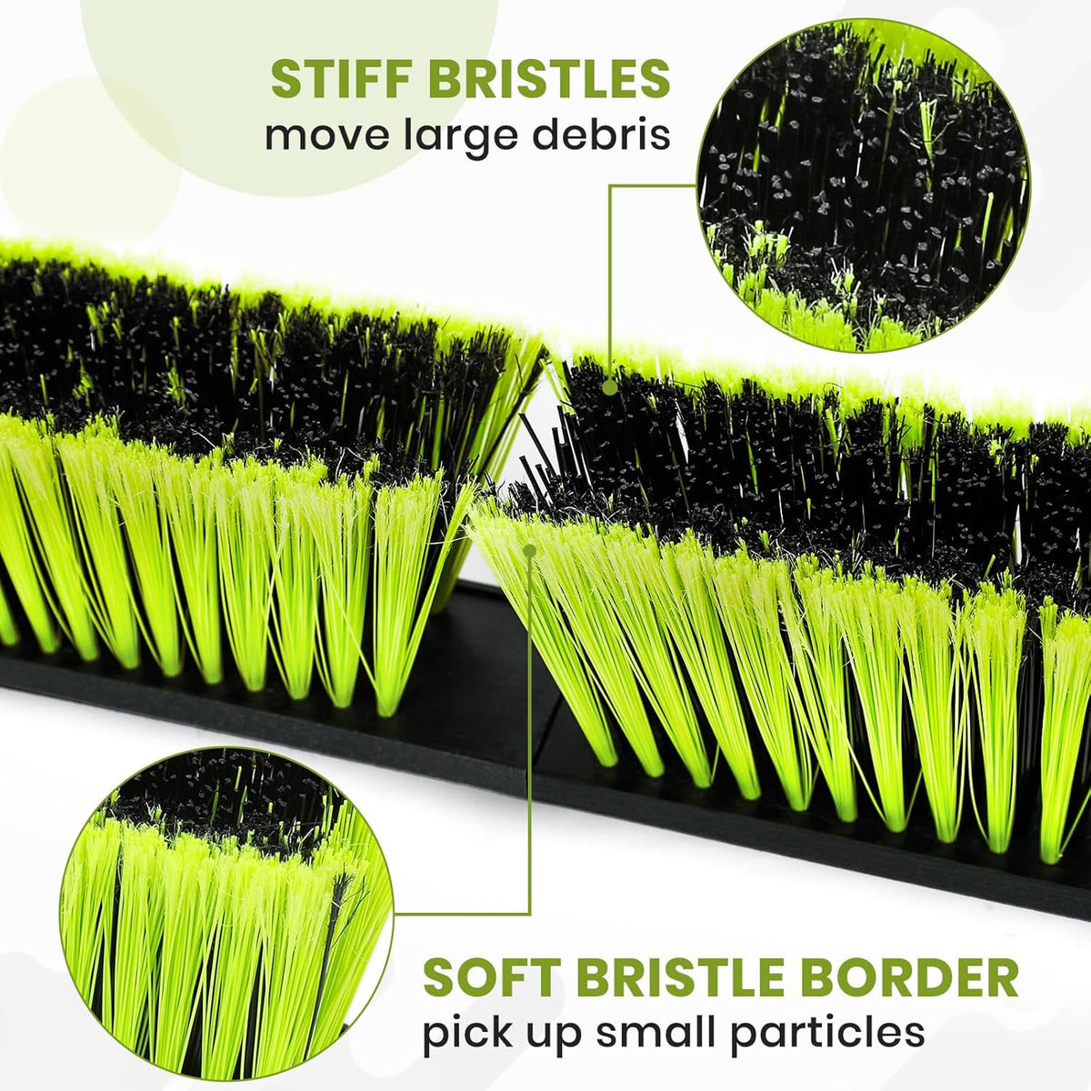 24-Inch Push Broom Outdoor with Stiff Bristle, Heavy Duty Broom Brush with 63” Long Handle for Deck