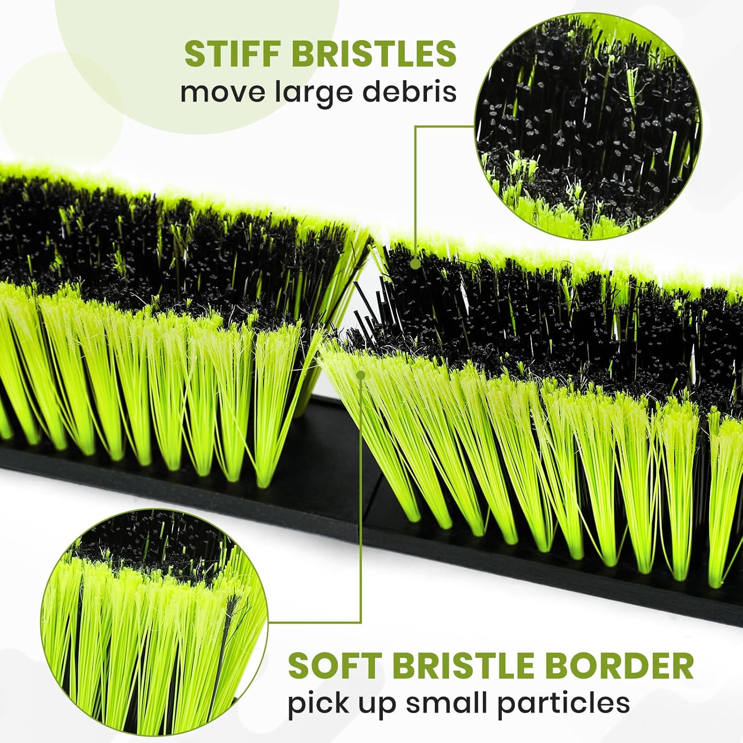 24-Inch Push Broom Outdoor with Stiff Bristle, Heavy Duty Broom Brush with 63” Long Handle for Deck