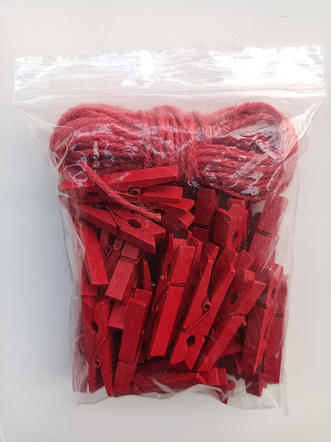 1.9 Inch Red Strong Wood Clothes Pins Hold Xmas Cards Papers Scrapbooking Gloves Socks Laundry Clip