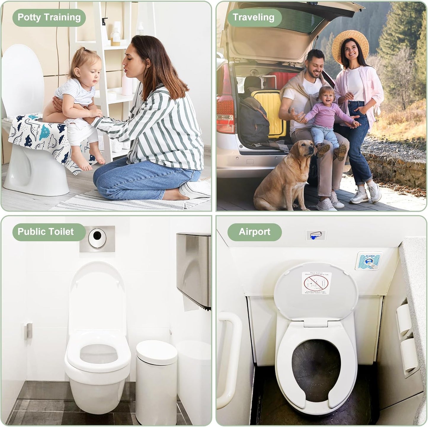 30 Pack Toilet Seat Covers Disposable, Large Waterproof Potty Covers for Toddlers, Kids, and
