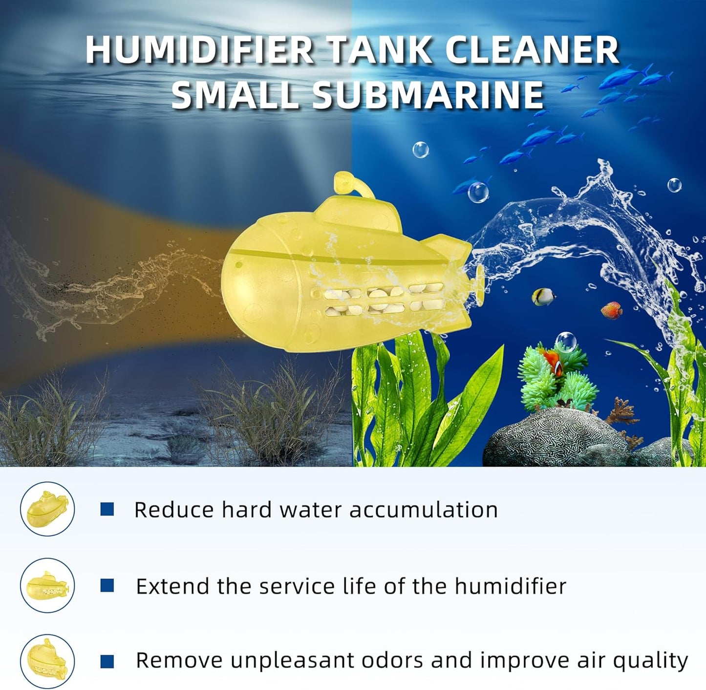 AMI PARTS Universal Humidifier Cleaner Fish for All Humidifiers and Fish Tank, Purifie Water