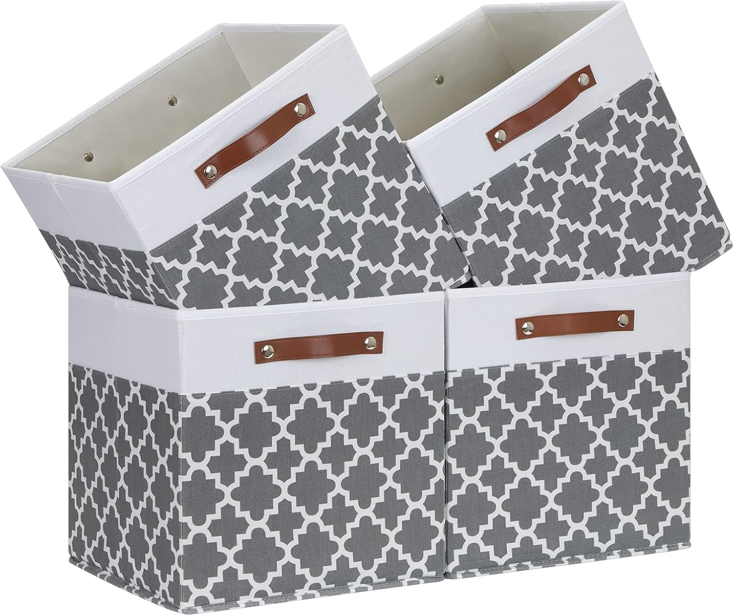 Temary Cube Storage Bins 13x13 Cubes Storage Bins for Shelf, 4 Pack Cube Storage Bins for