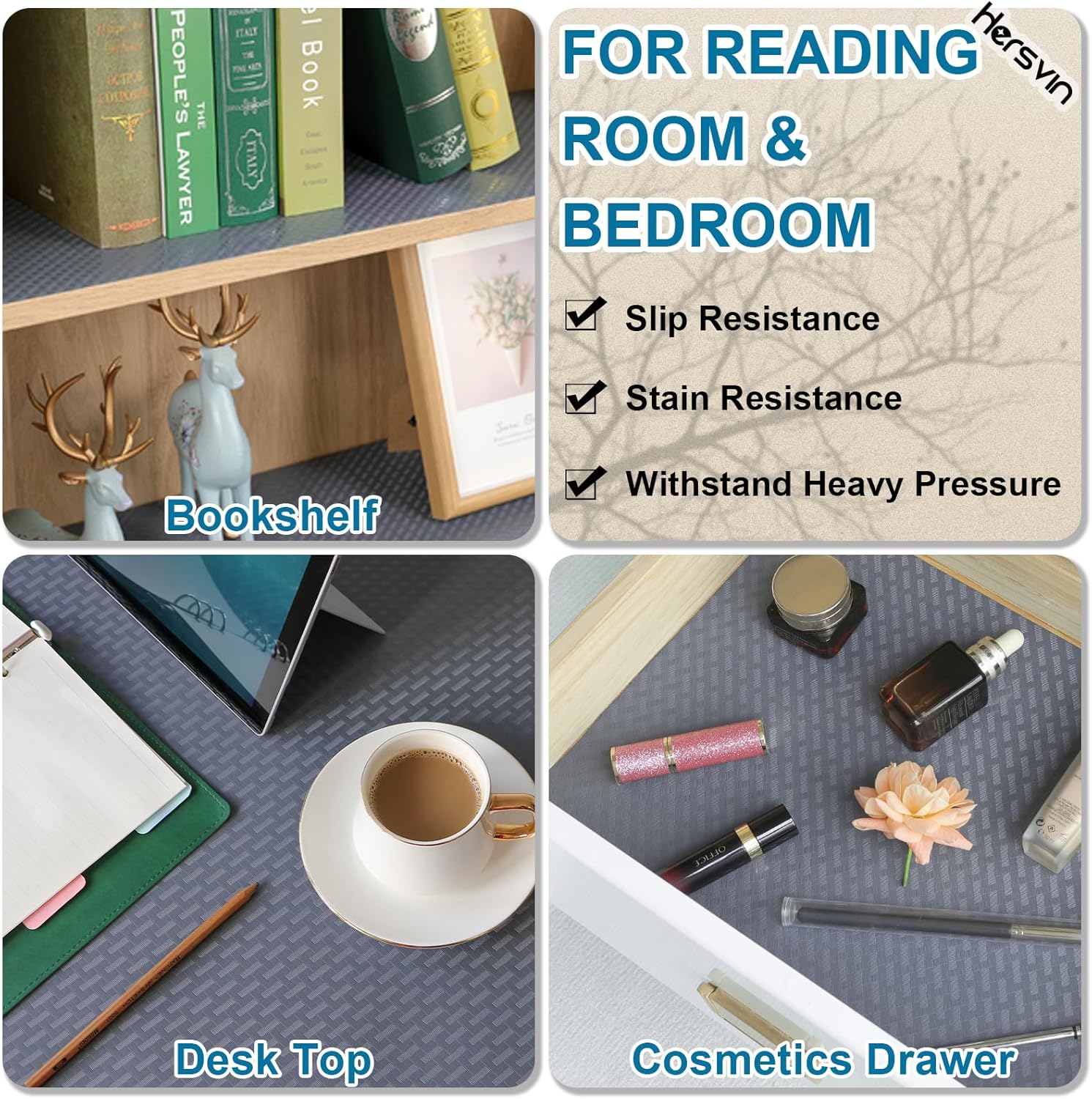Shelf Liners 20 in x 20 ft EVA Drawer Mats, Non-Adhesive Cupboard Pad, Kitchen Cabinet Lining