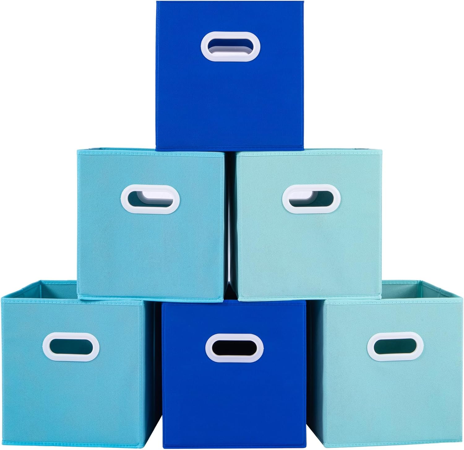 Stero Fabric Storage Cubes Bins, 11 inch Fun Colored Foldable Storage Baskets with Dual Plastic