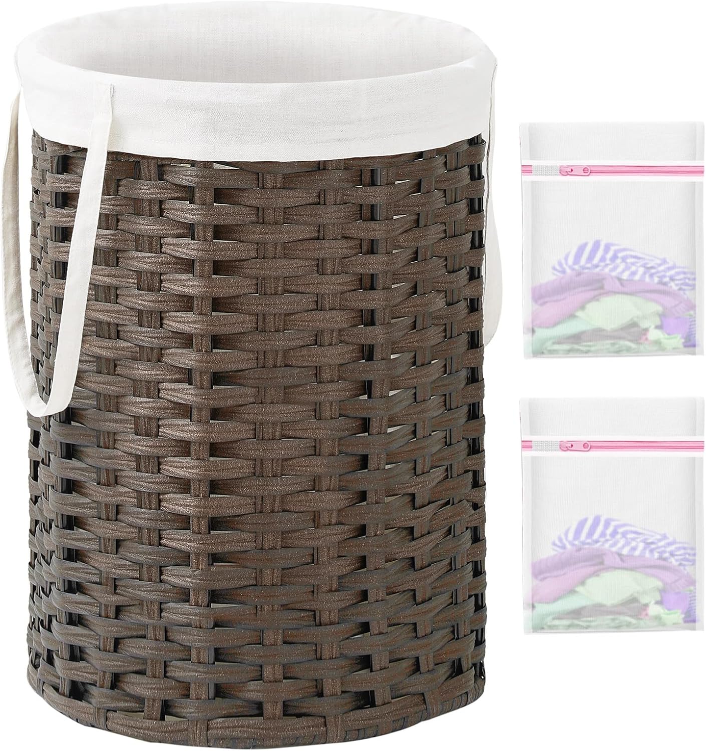 Laundry Hamper Laundry Basket Round 19.0 Gal (72 L) Handwoven Rattan Laundry Basket, Large Wicker